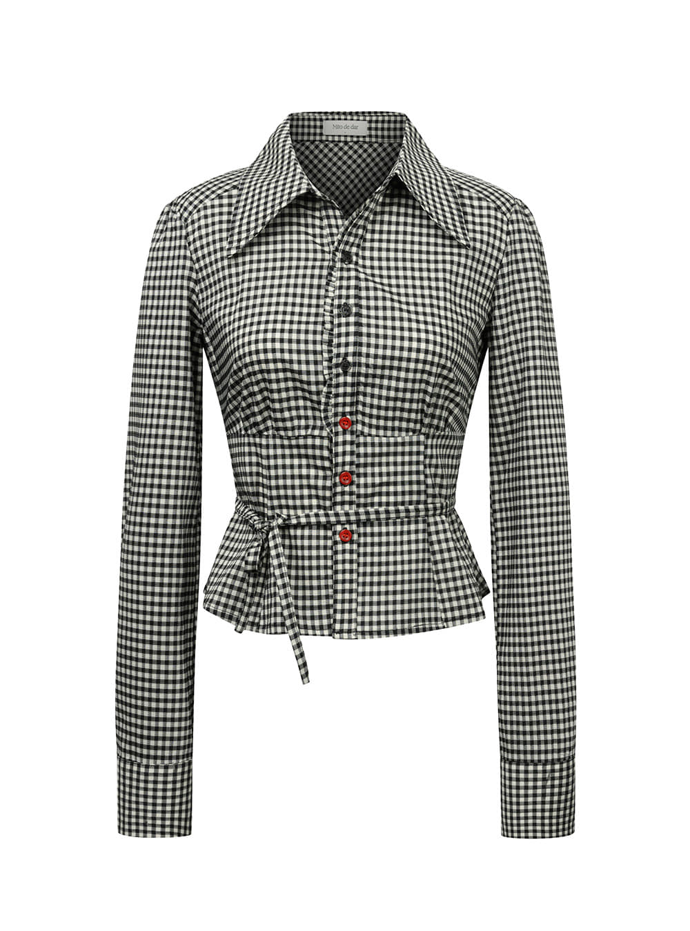Tencel Check Button & Tie Detail Shirt