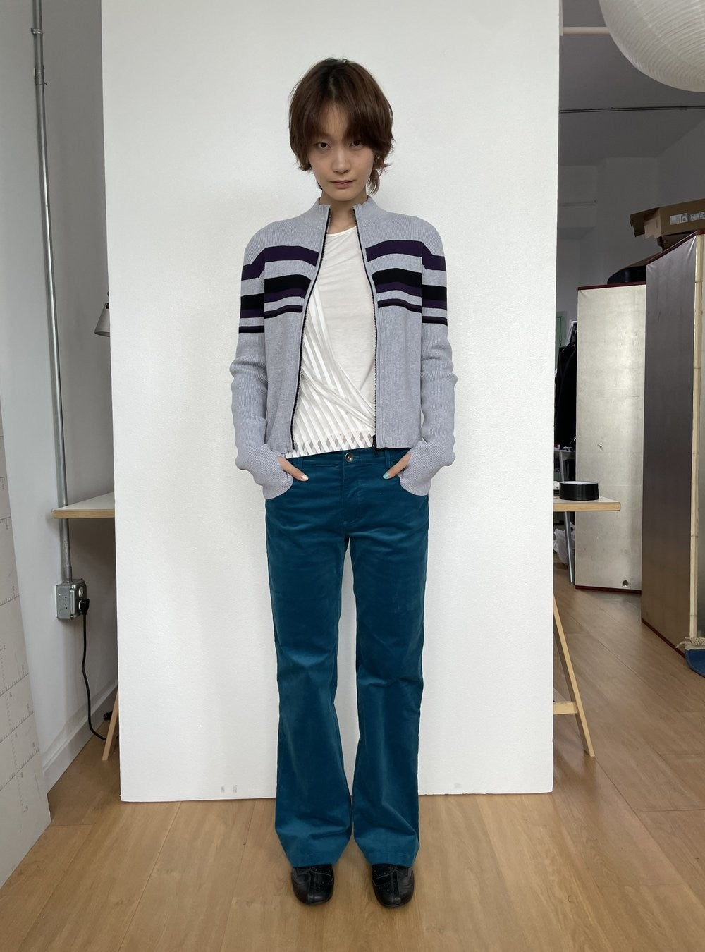 Stripe Loop Knit Cardigan