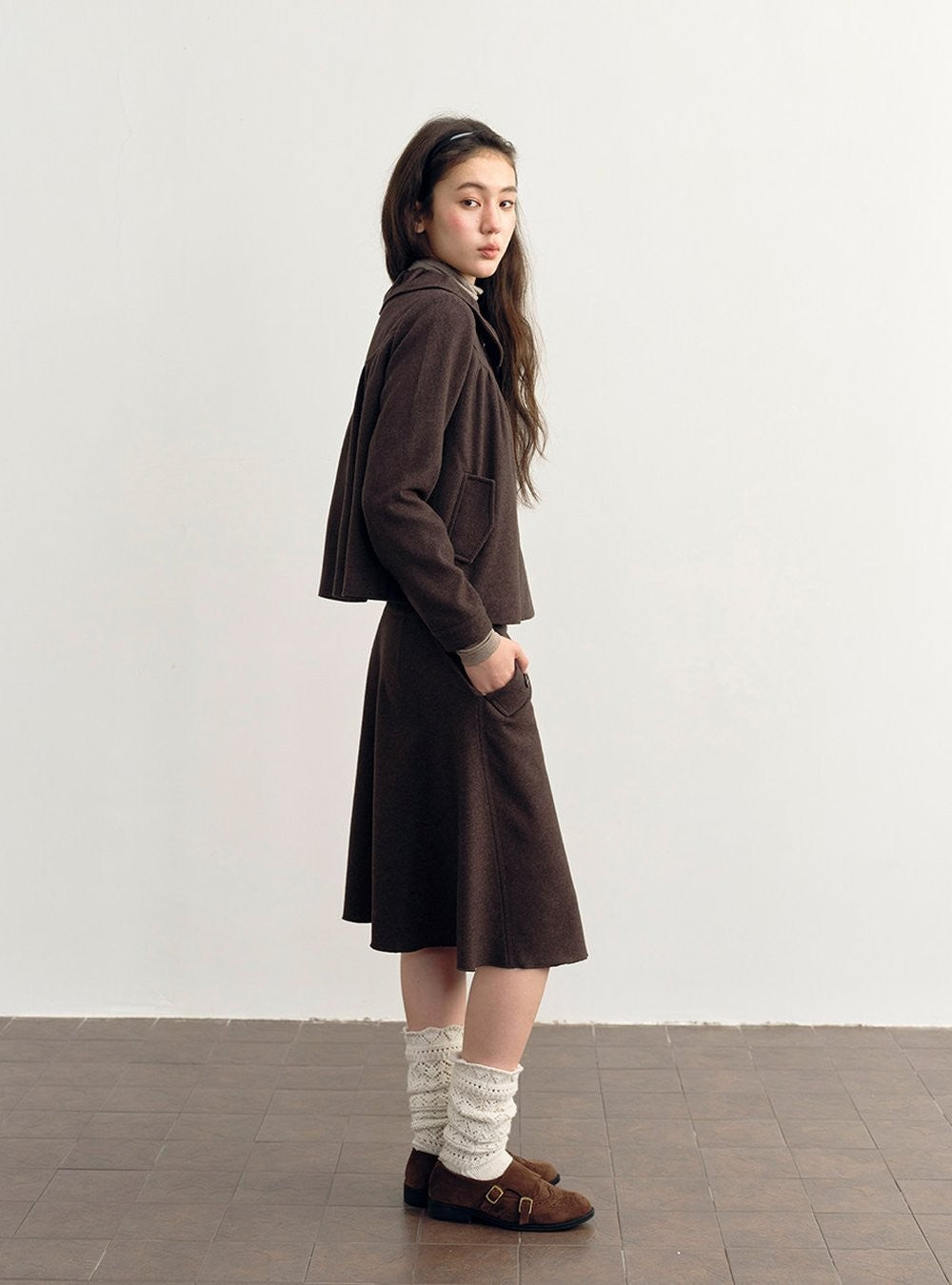 Chestnut Flap A-Line Skirt