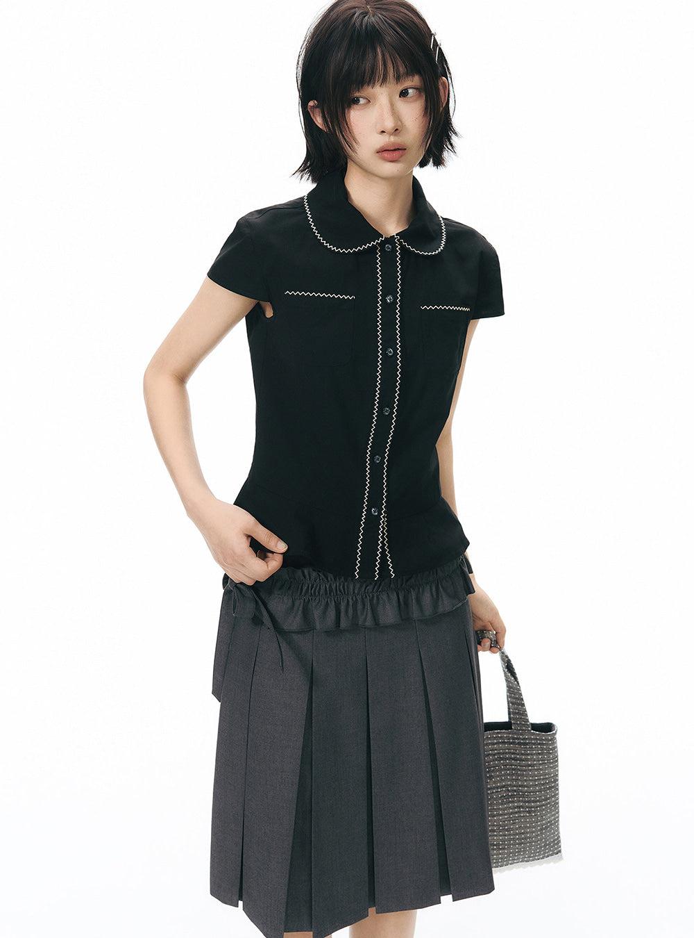 Contour Petal Collar Blouse (2color)