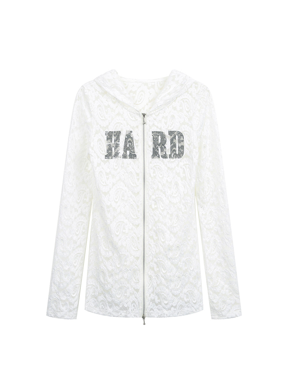 Paisley Lace Slim Hood Zip-Up