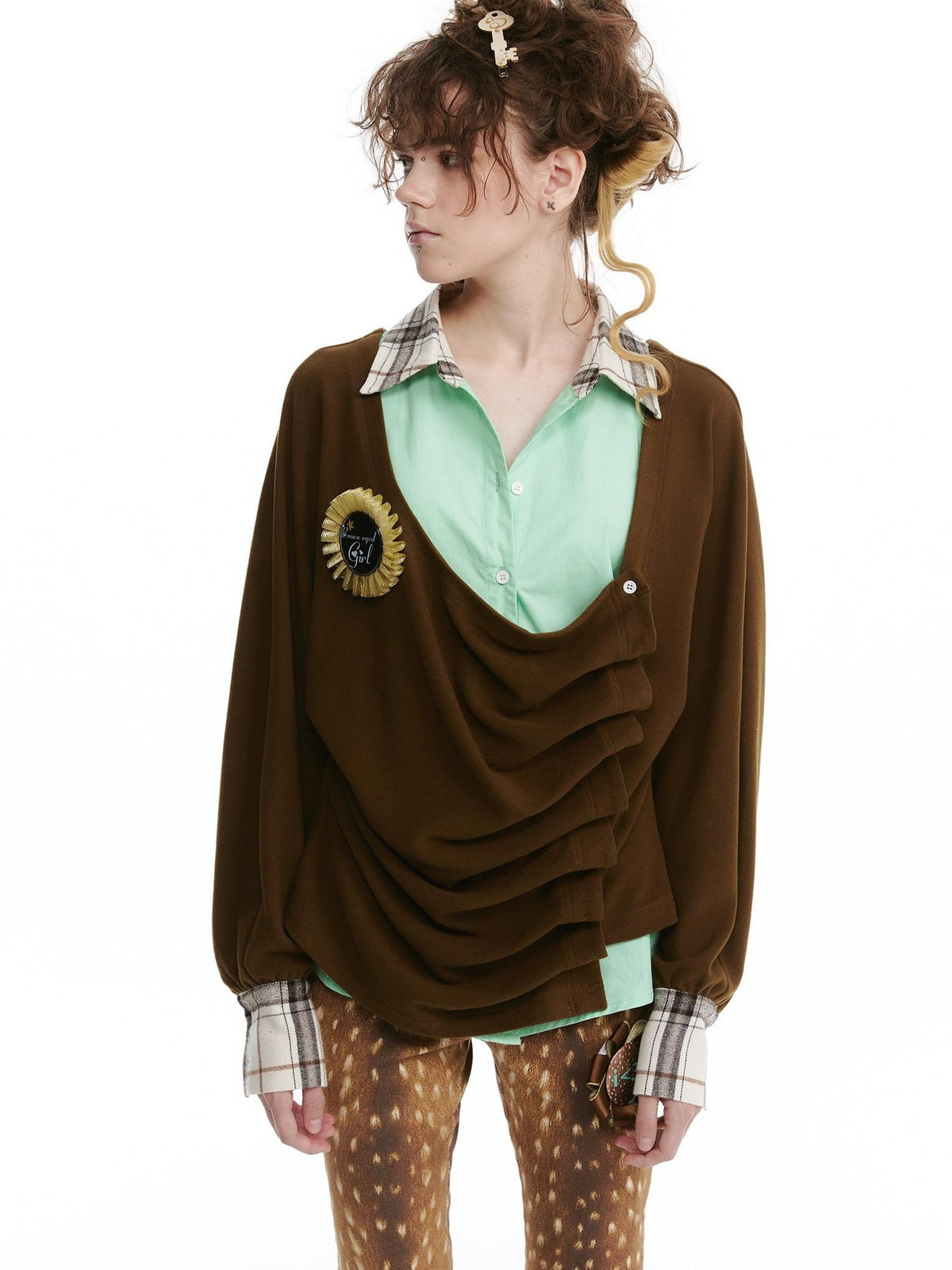 Soft Stretch Cotton Blend Casual Relaxed Mandarin Collar Unisex Blouses
