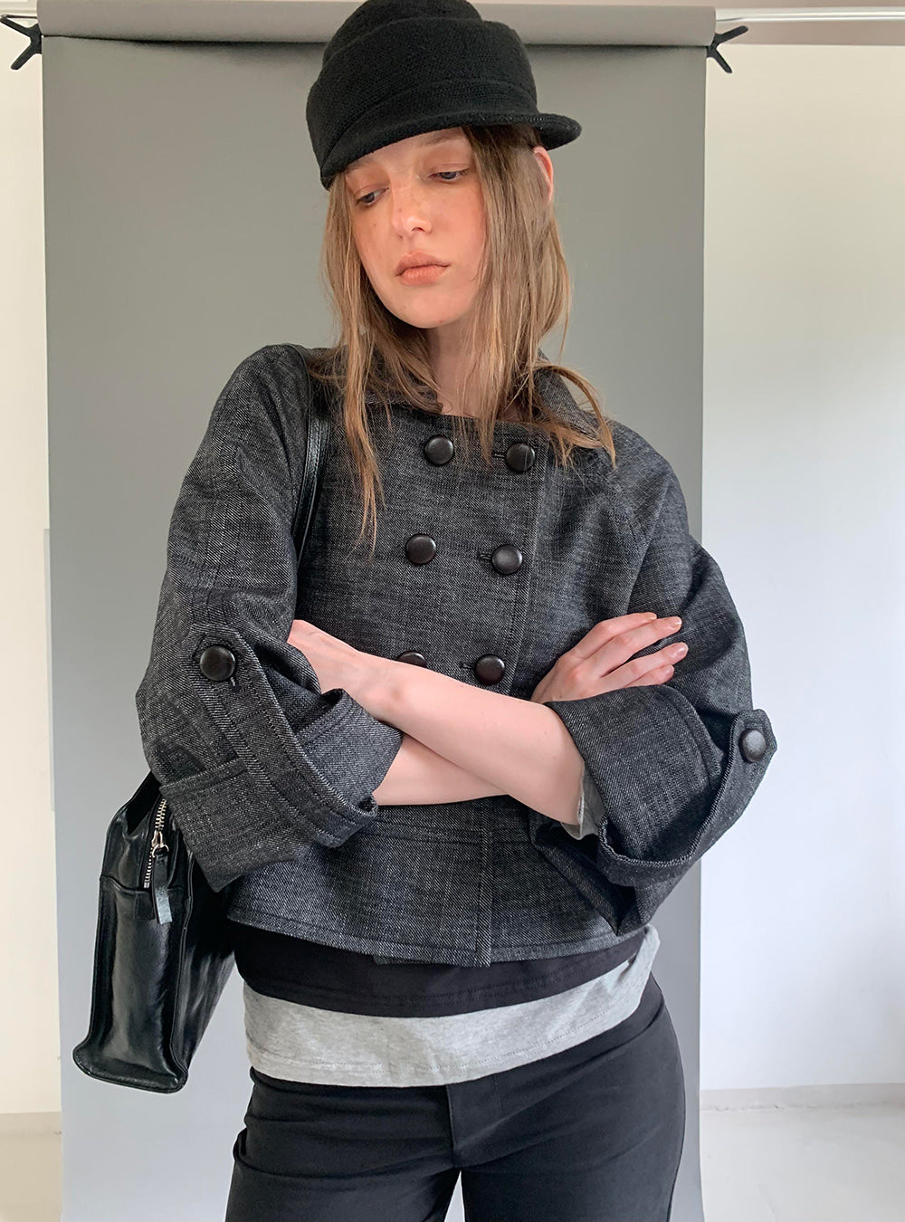Structured Cuff Crop Jacket