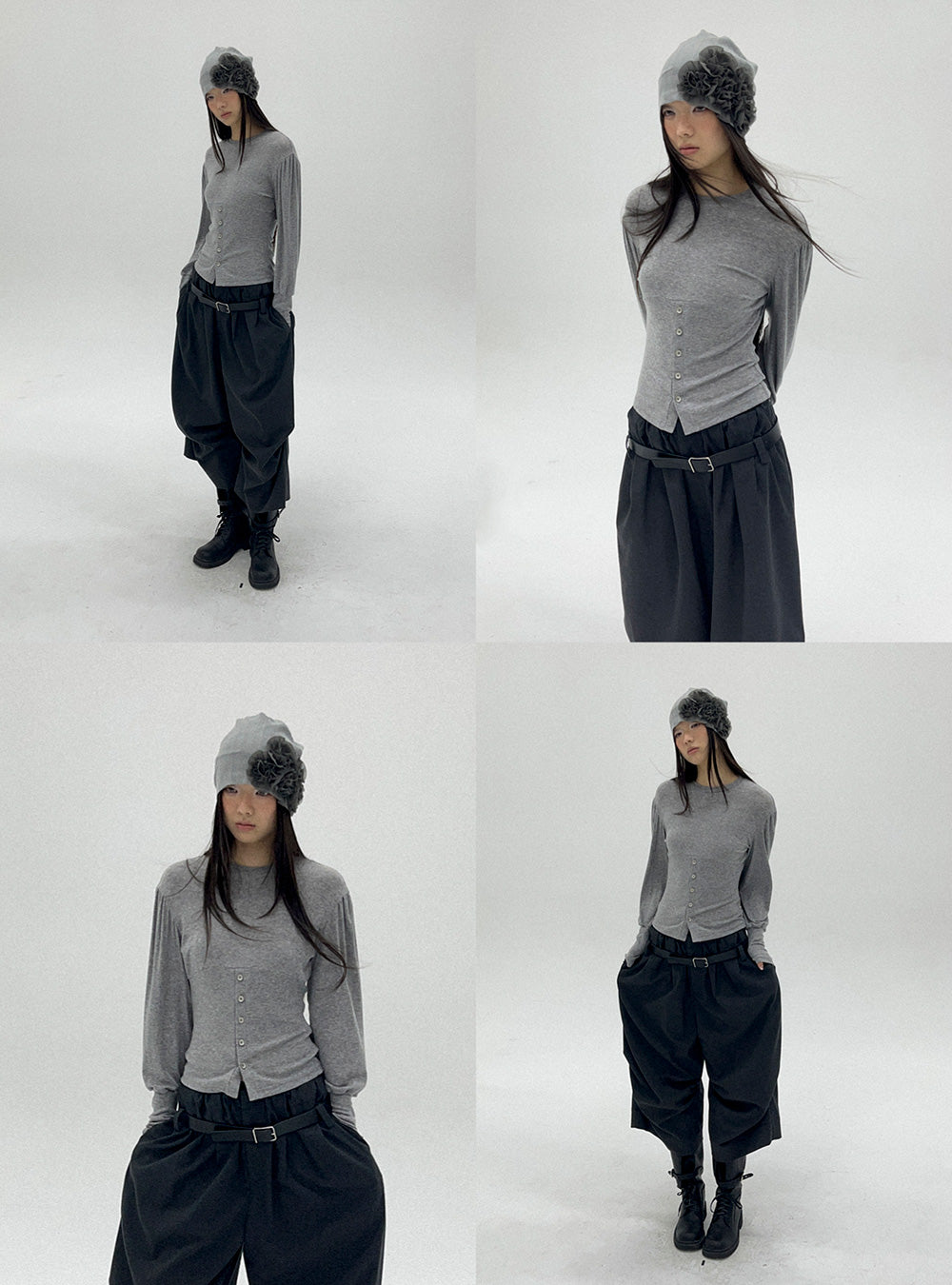 Asymmetric Button Slim Top