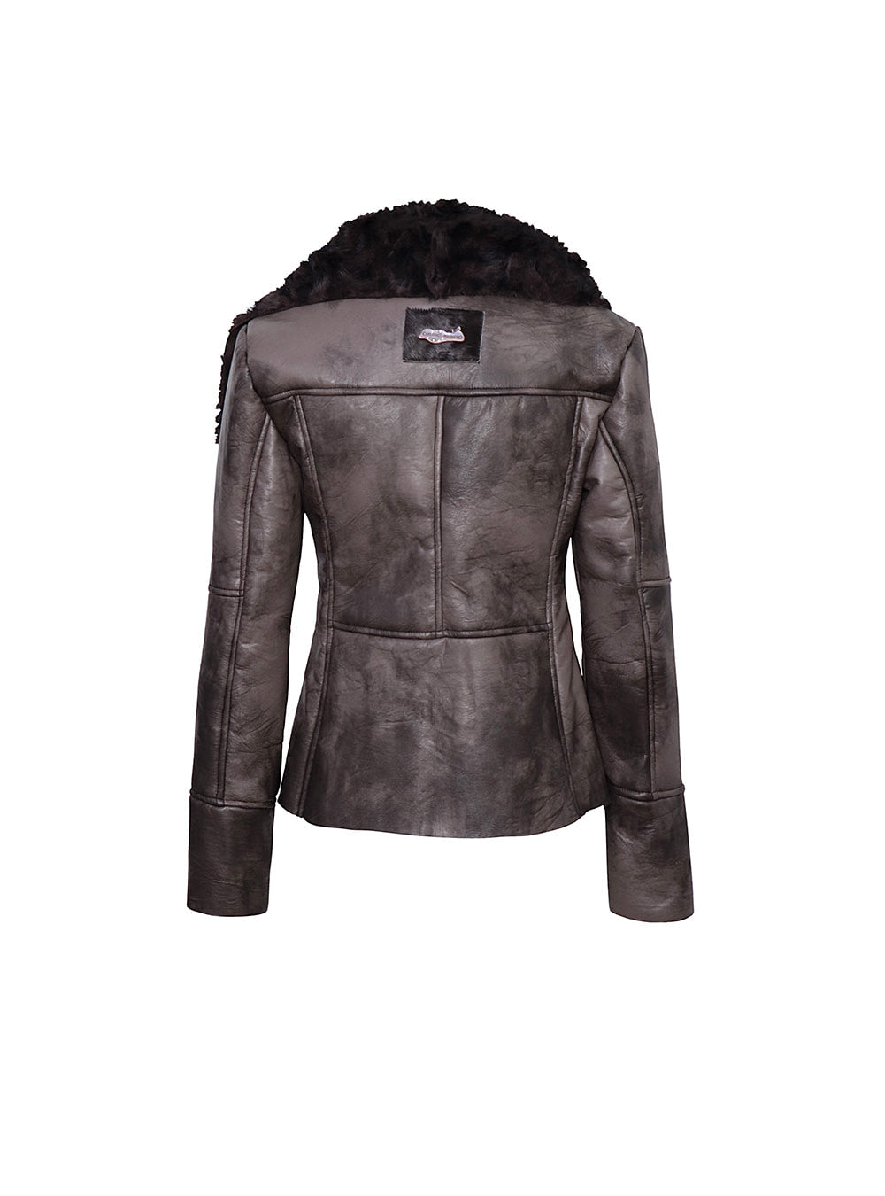 Camel Color Lamb Wool Big Collar Jacket