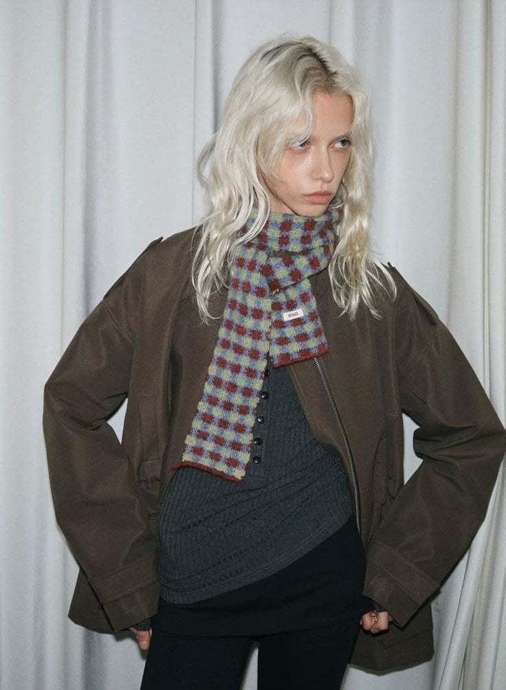 TRIA SELECT | PLAID COLOR BLOCK SCARF【ID:TN00080】