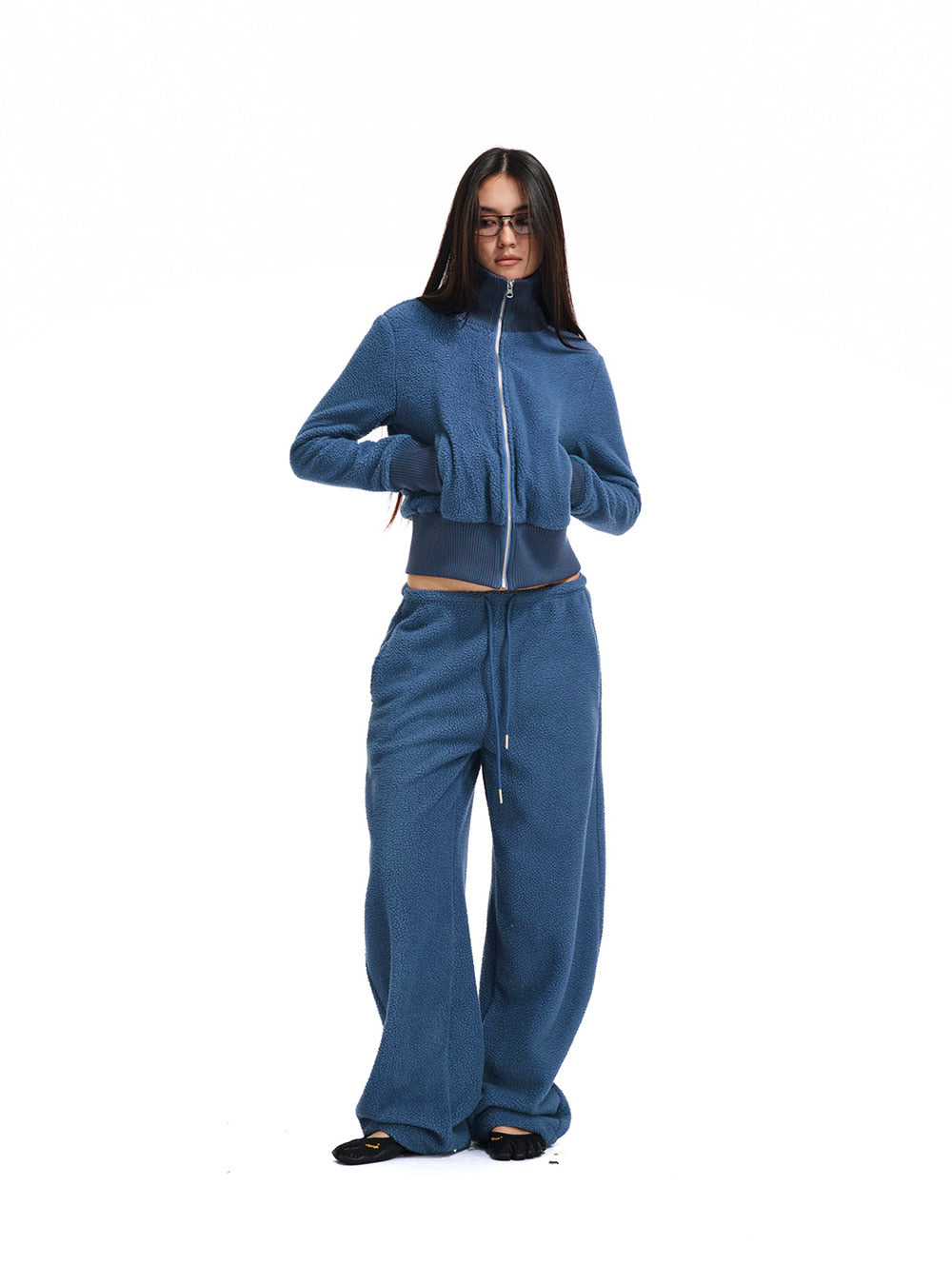Soft Curve Zip-Up & Wide Pants (4color)