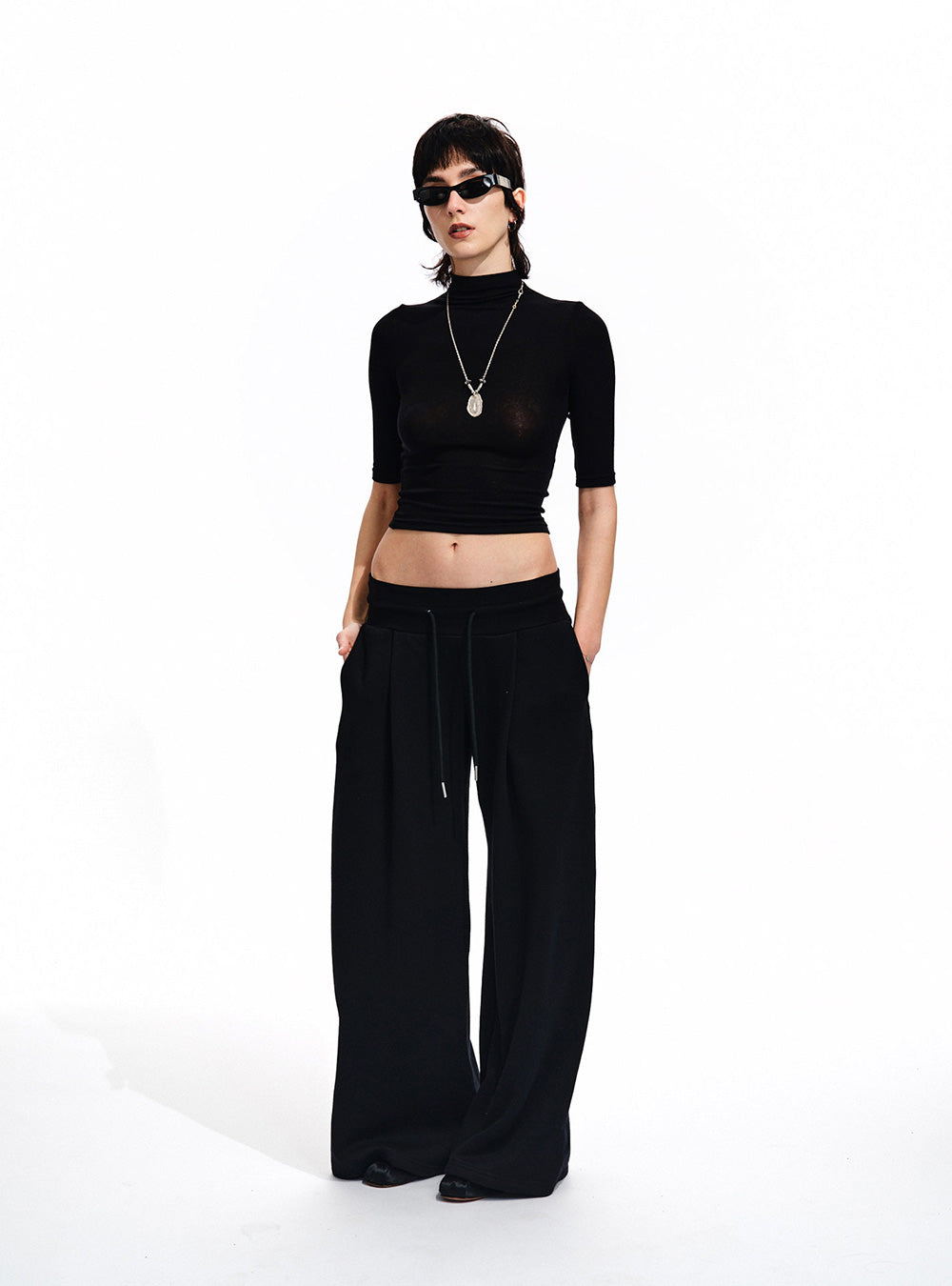 Velour Skin Half Turtleneck Top (3color)
