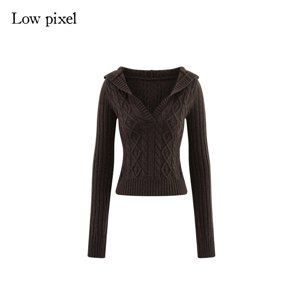 Wool Blend V-neck Slim Pullover Two Piece Cami Set Casual Sweaters