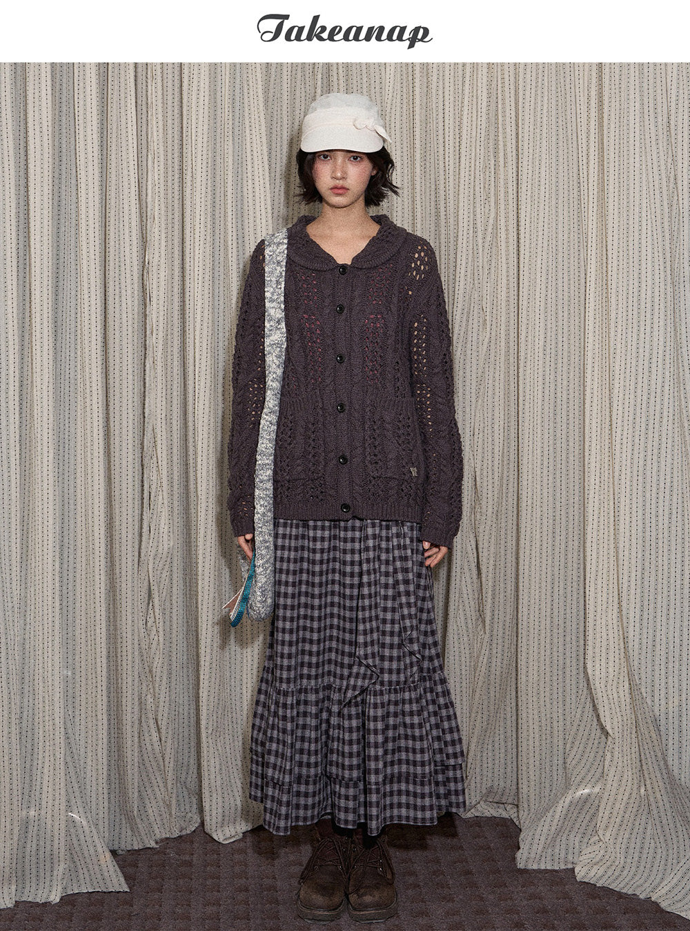 Earthy Lace Knit Cardigan