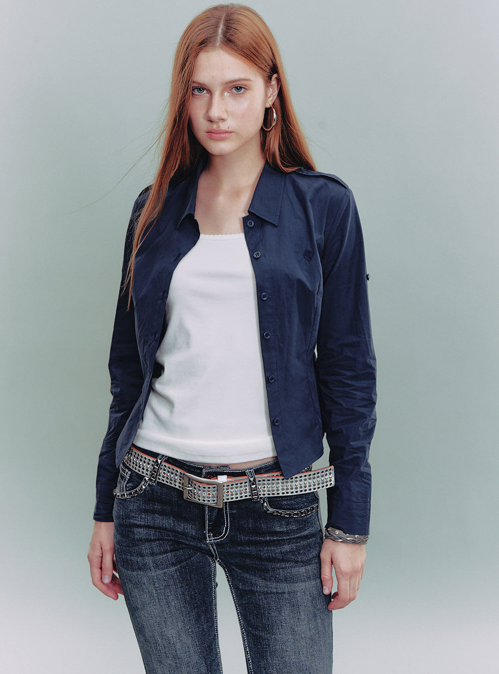 Shoulder Detail Cotton Shirt