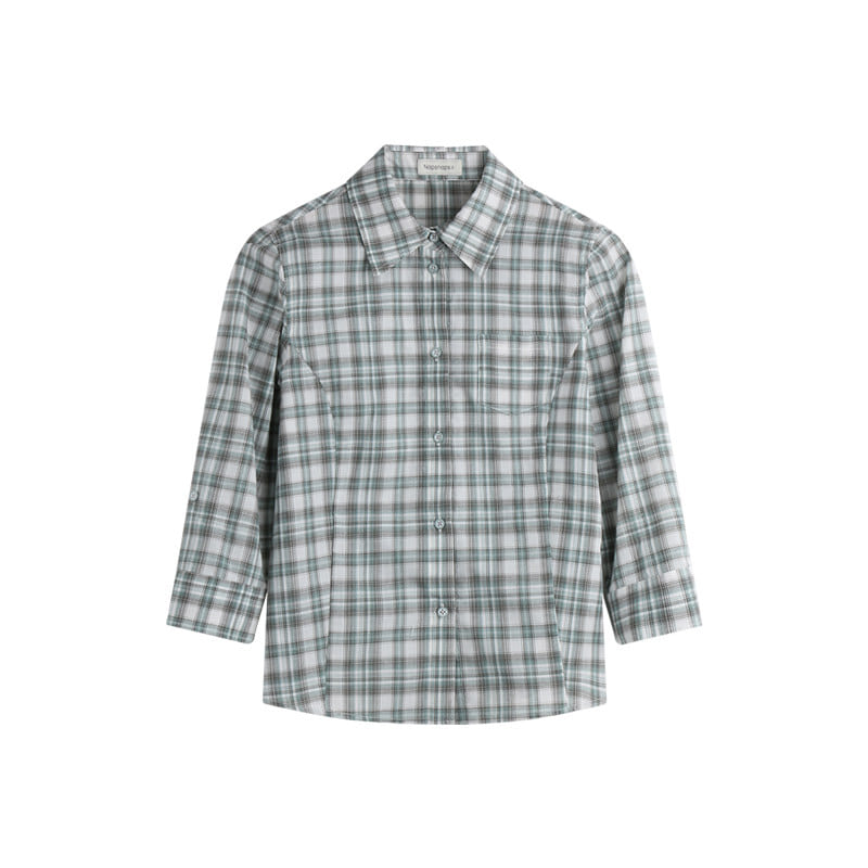 Fresh Mint Green Plaid Shirt