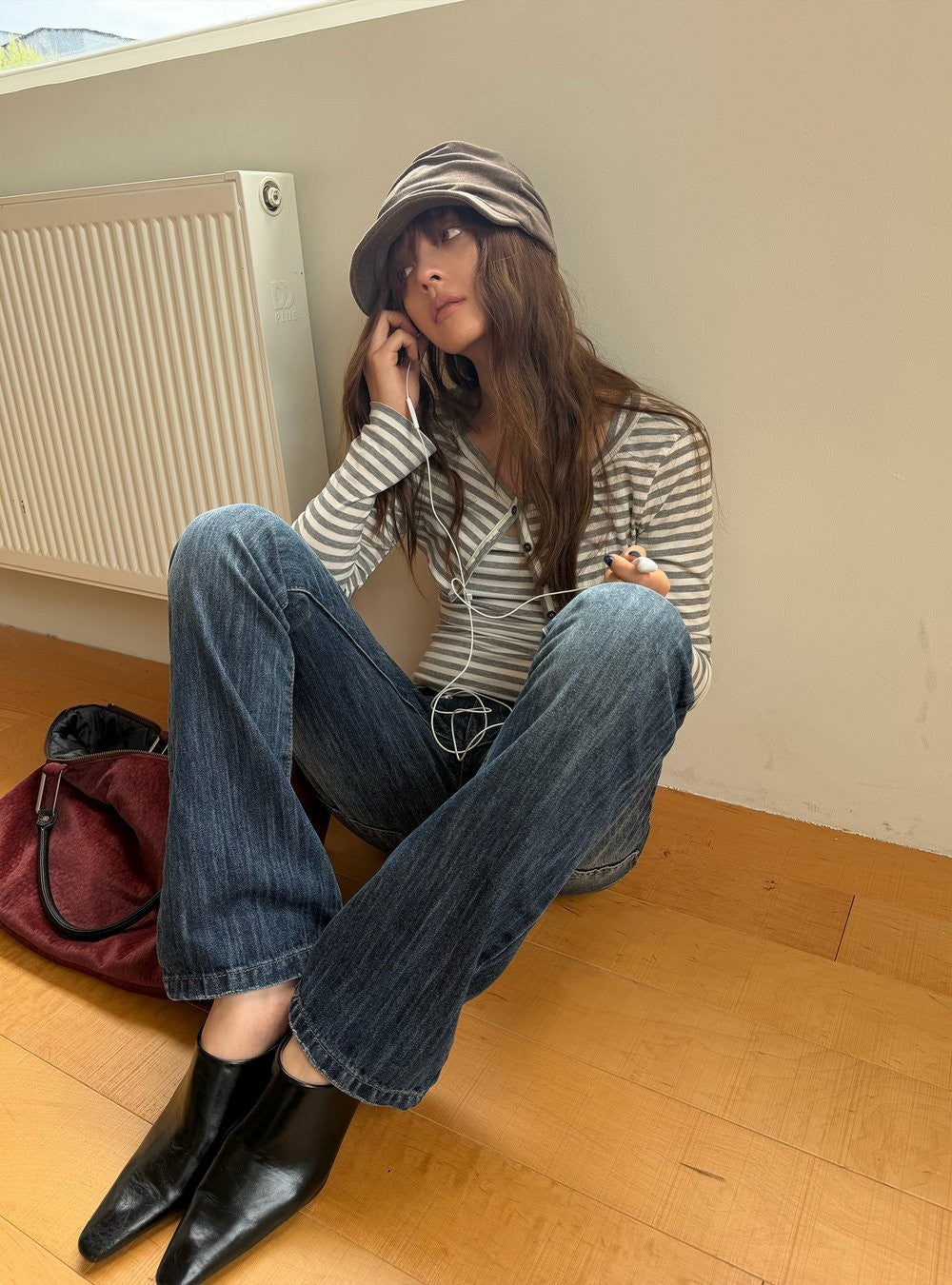 Indigo Texture Denim Pants