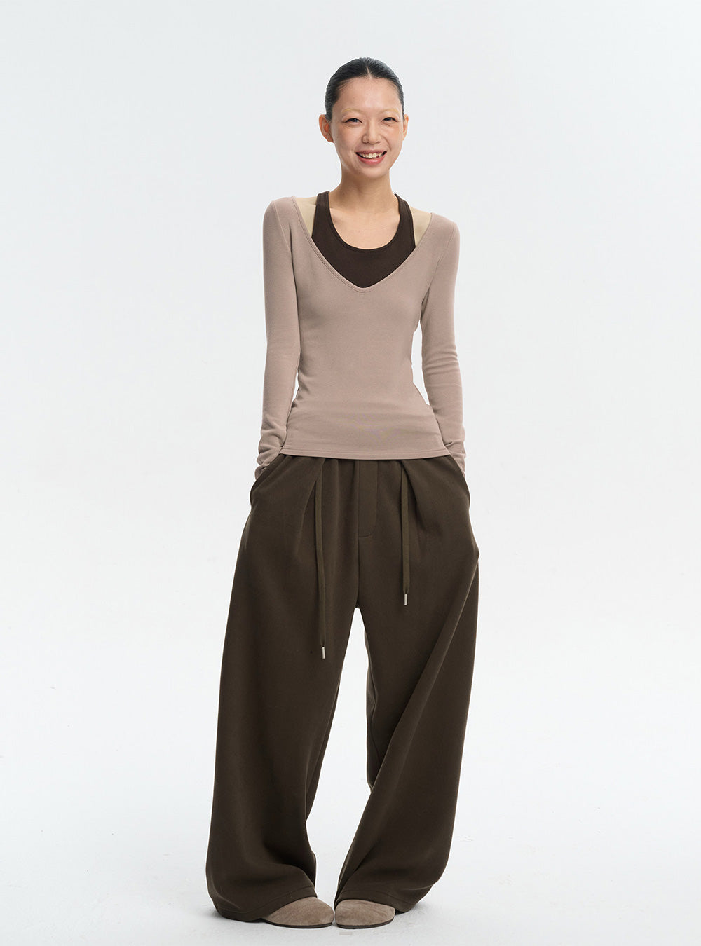 Brushed Color Block Base Top (3color)