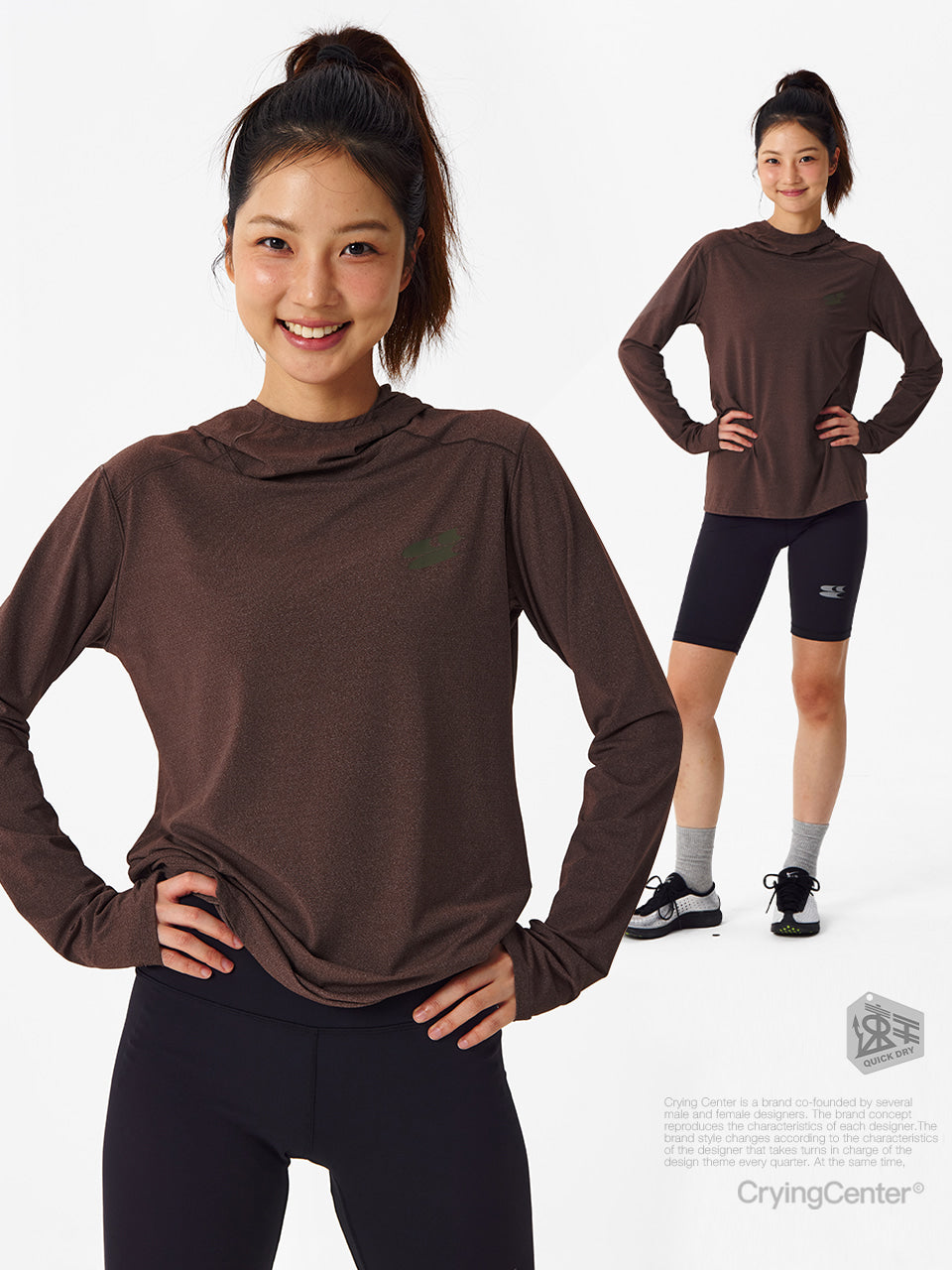 CryingCenter Hooded Logo Running T-Shirt