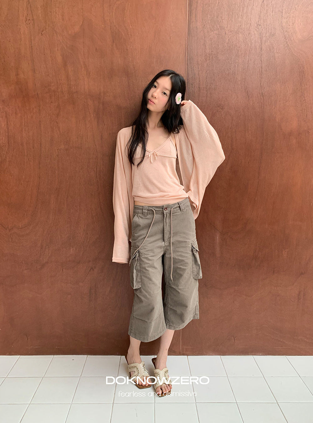 Retro Distressed Cargo Pants (2color)