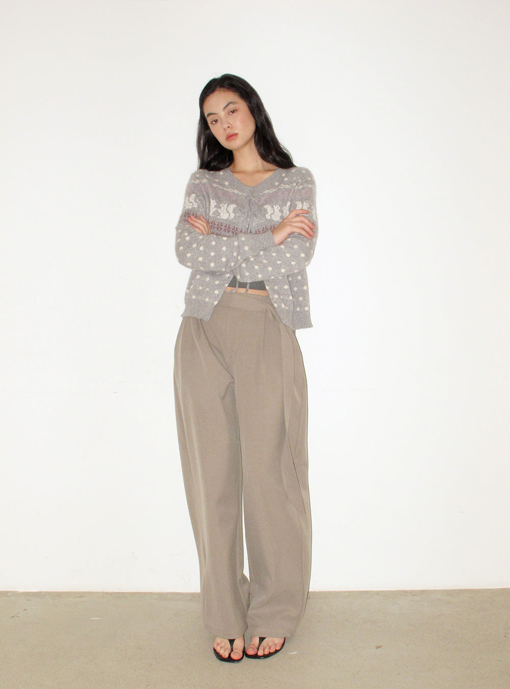 Angora Wool Blend Fair Knit Cardigan