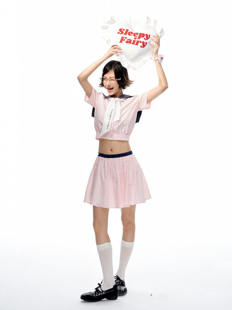 Romance Nanci Pink Dot Skirt