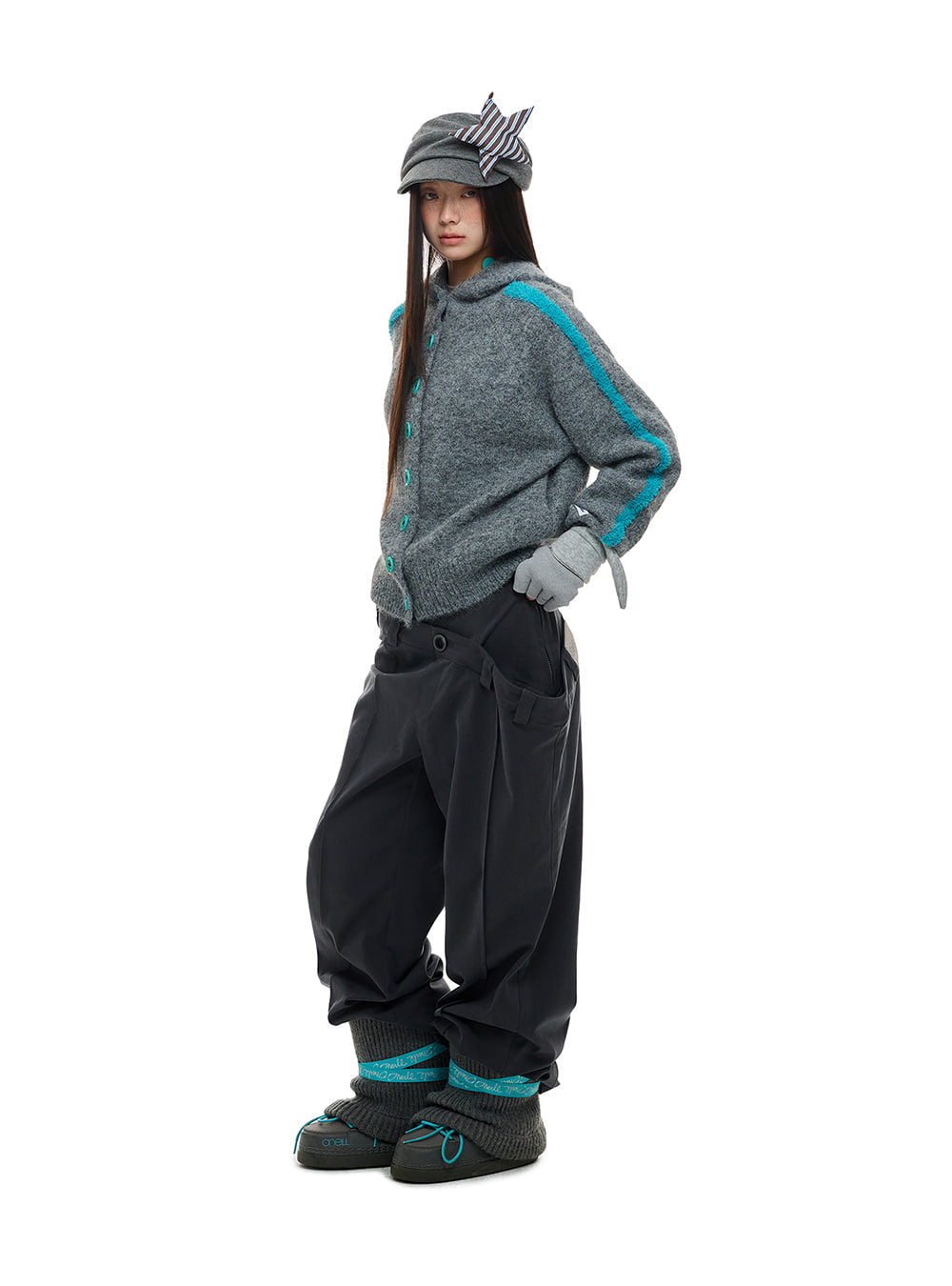 Button Up Knit Hoodie Cardigan (2color)