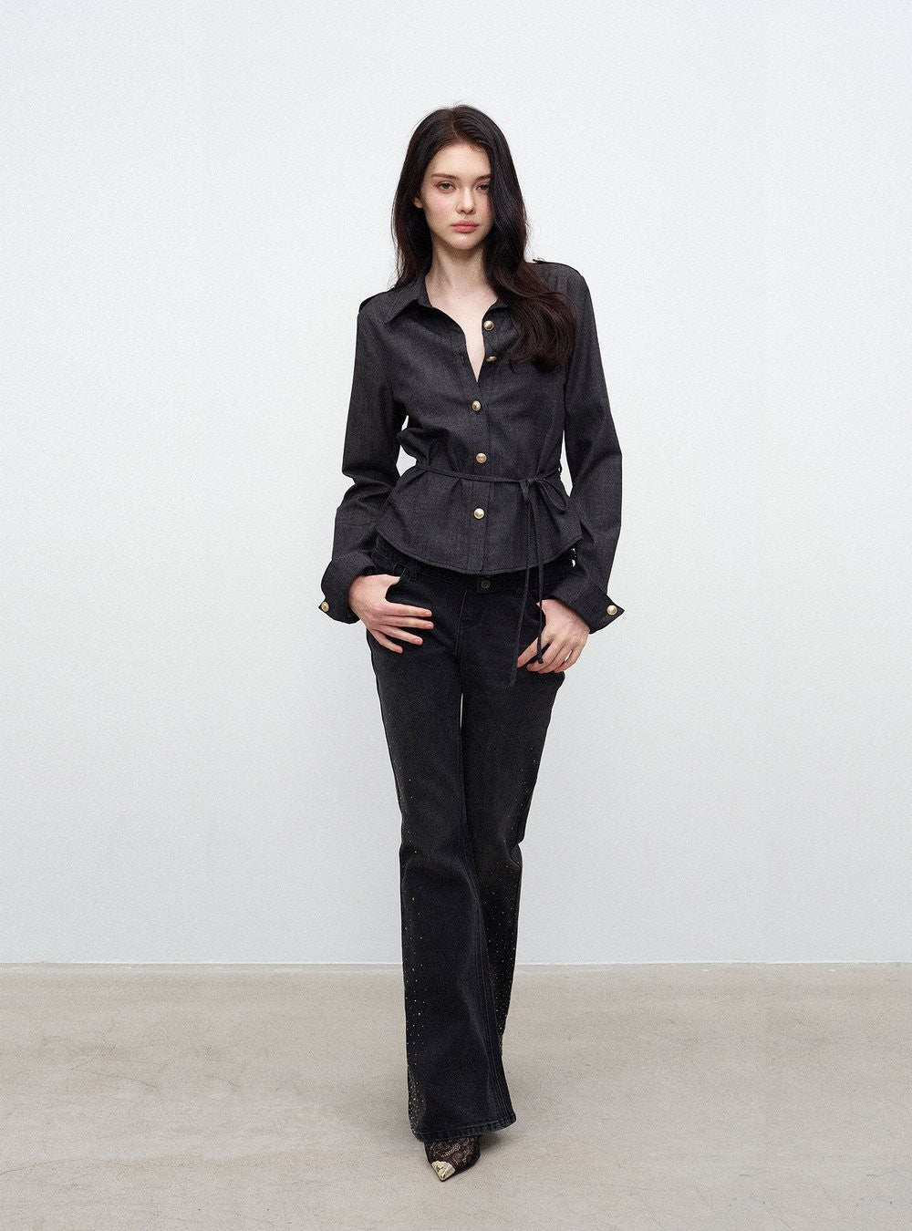 Metal Button Tailored Shirt