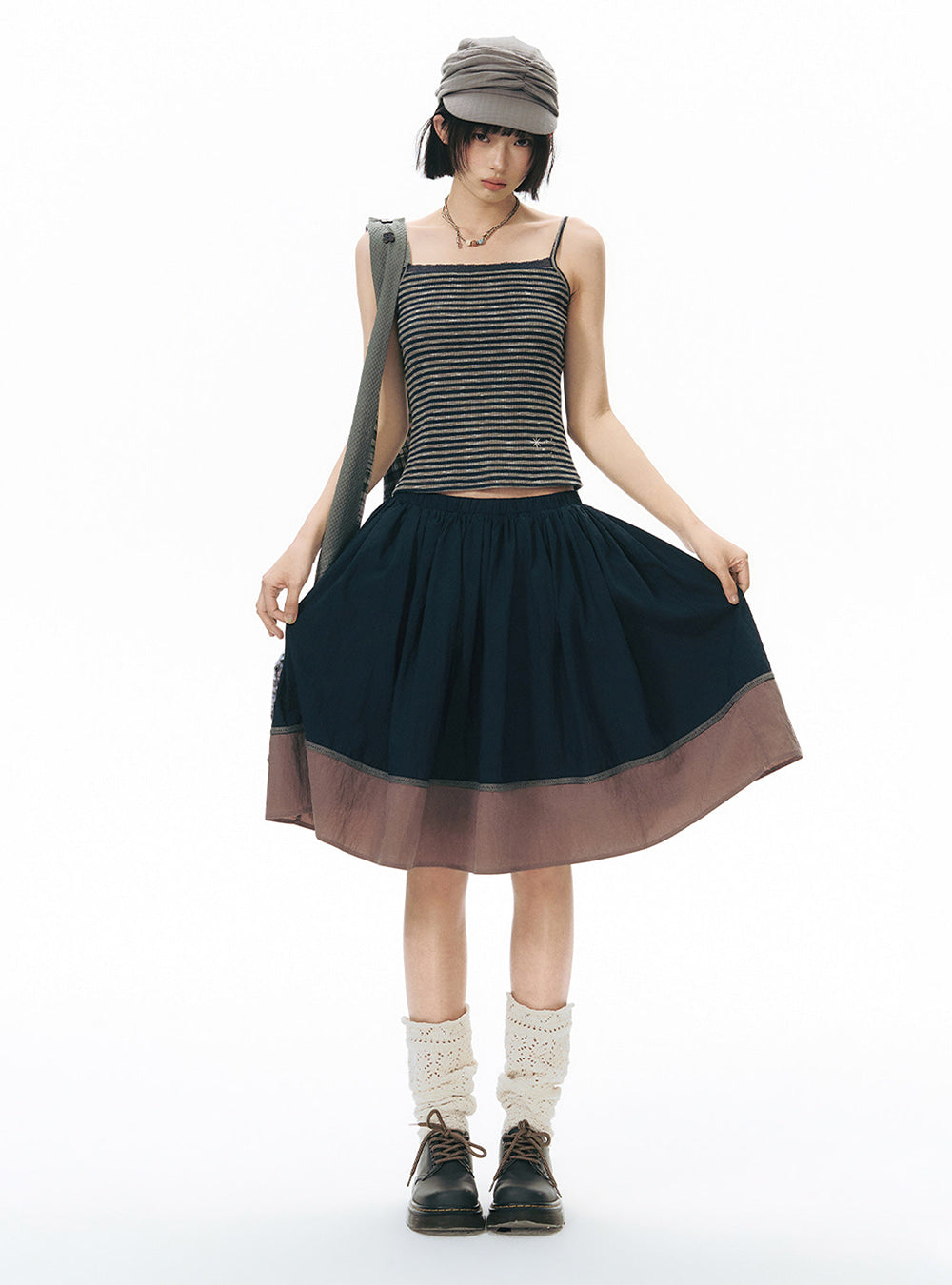 Vintage Hem Flare Skirt (2color)