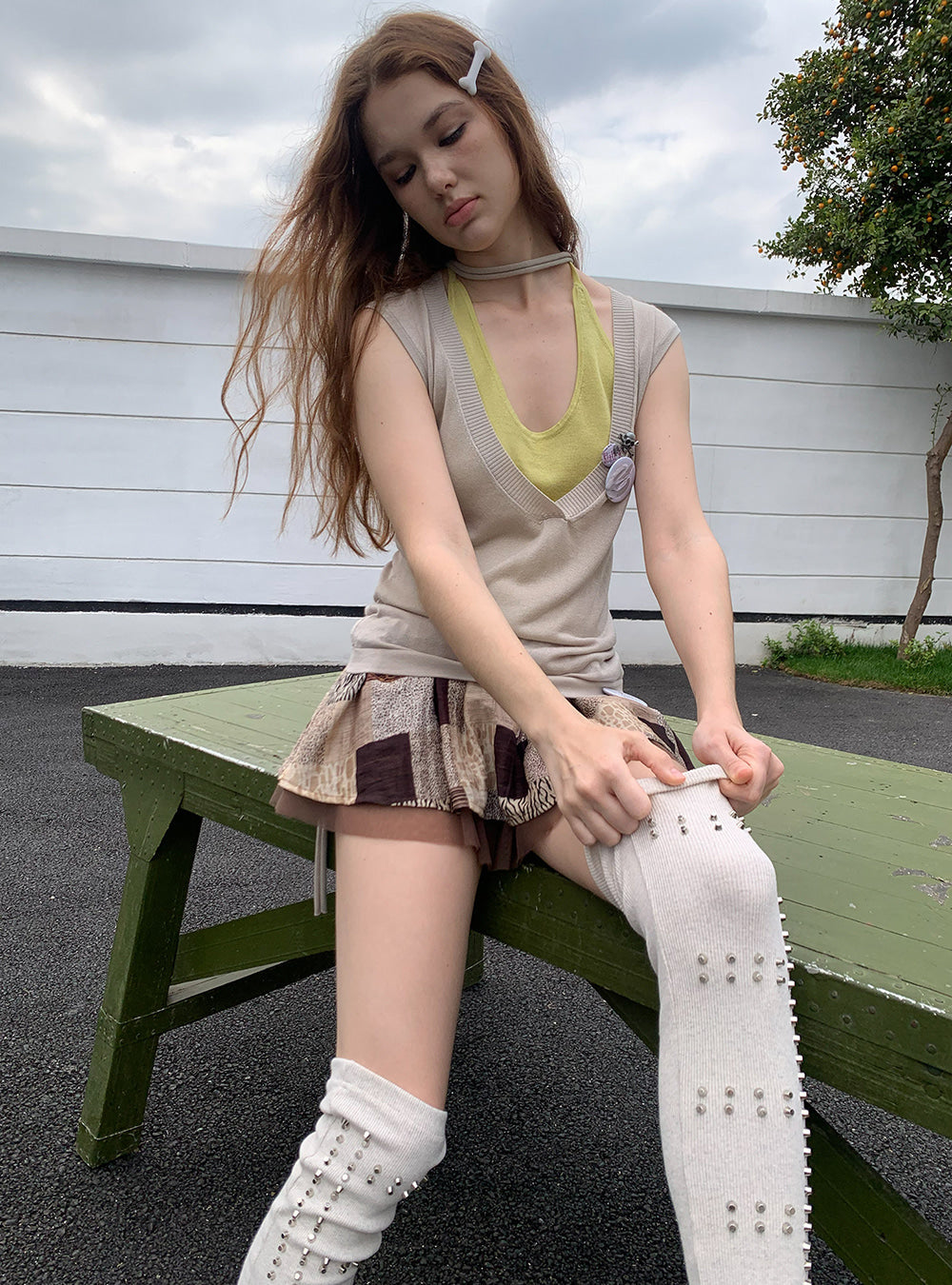 Lemon Knit Sleeveless Top