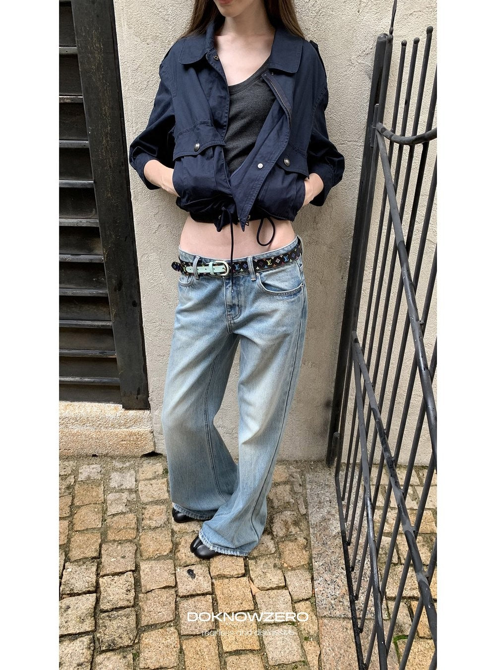 Blue Wash Flare Denim Pants