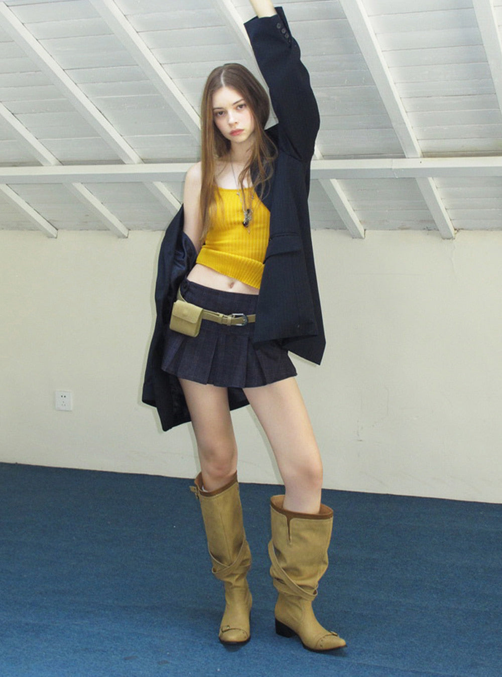 Smoky Rebel Way Strap Stud Rider Boots