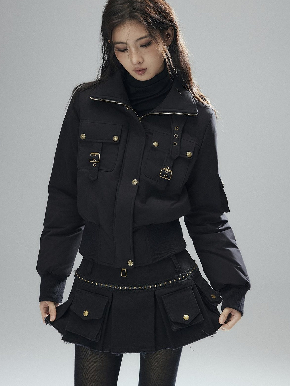 90 Percent White Duck Down Warm Casual Cinched Waist Women Everyday Down Jackets