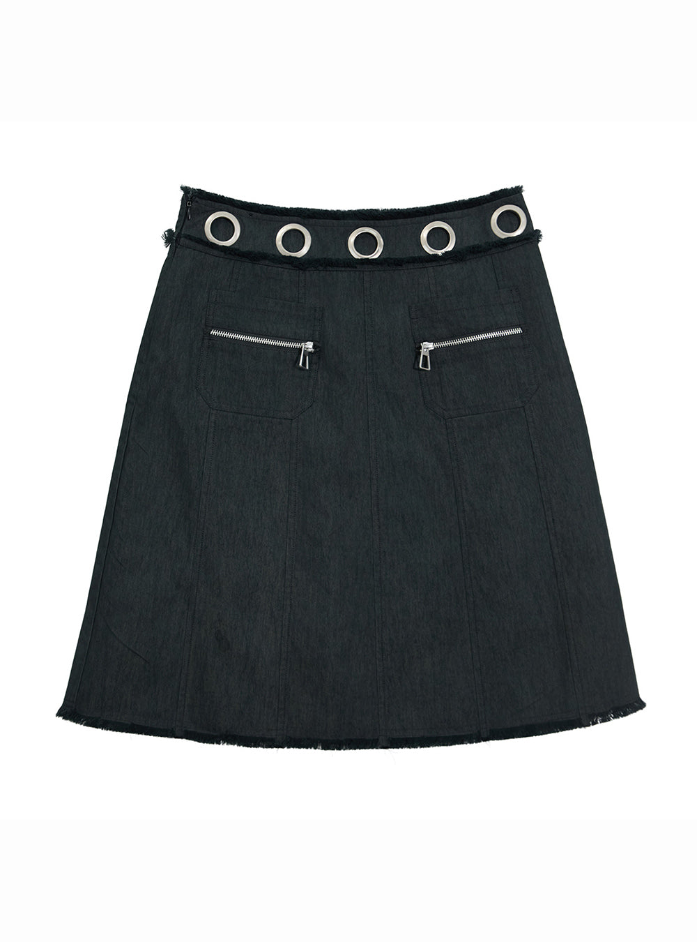 Raw Edge Eyelet Skirt