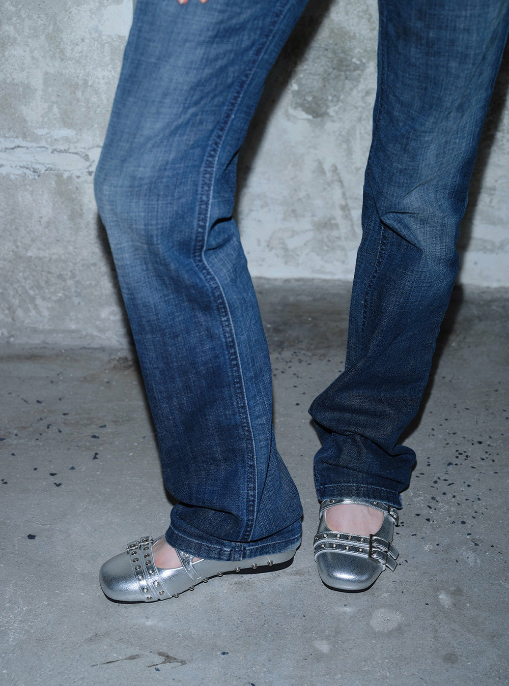 Silver Art Deco Double Strap Shoes