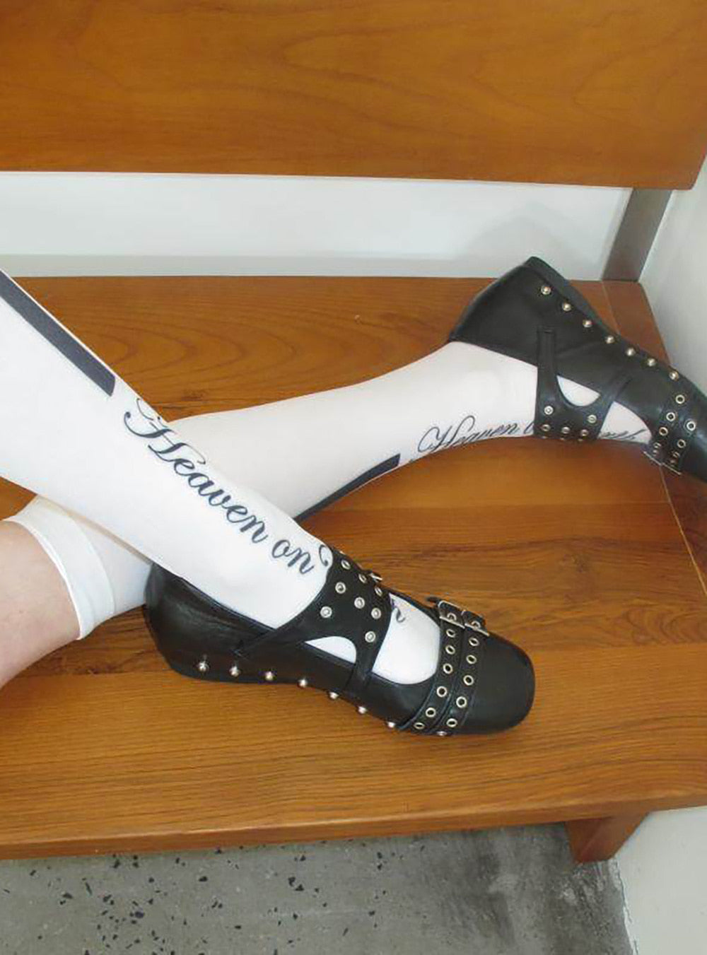 Black Art Deco Double Strap Shoes