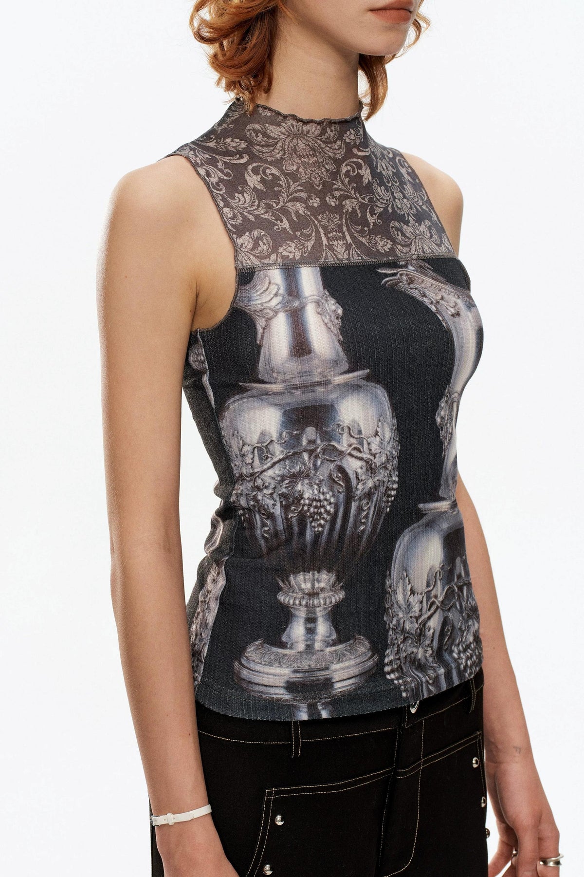 Silver Wine Bottle Patchwork Vest