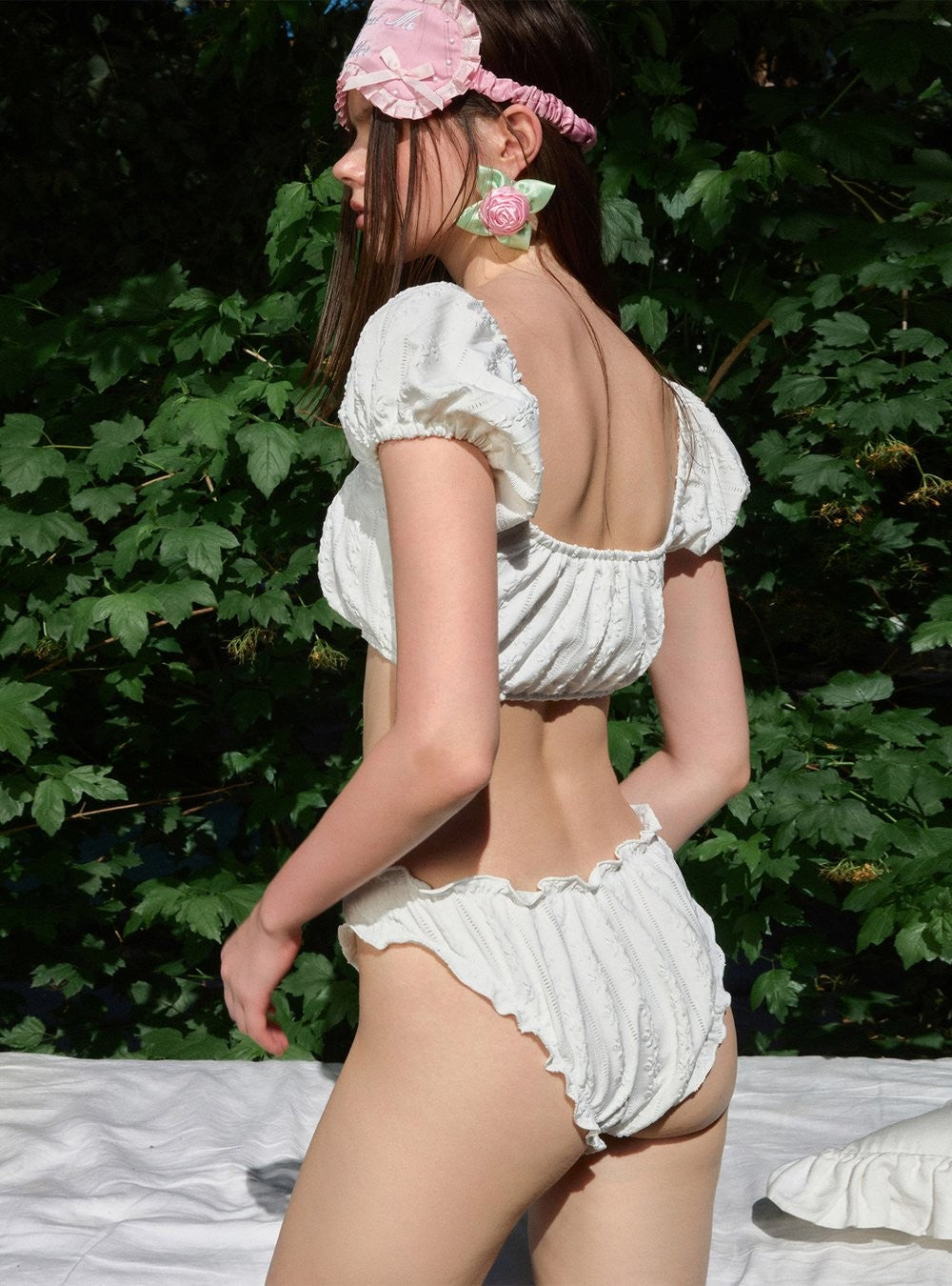 Embellished Ruffle Bikini Set