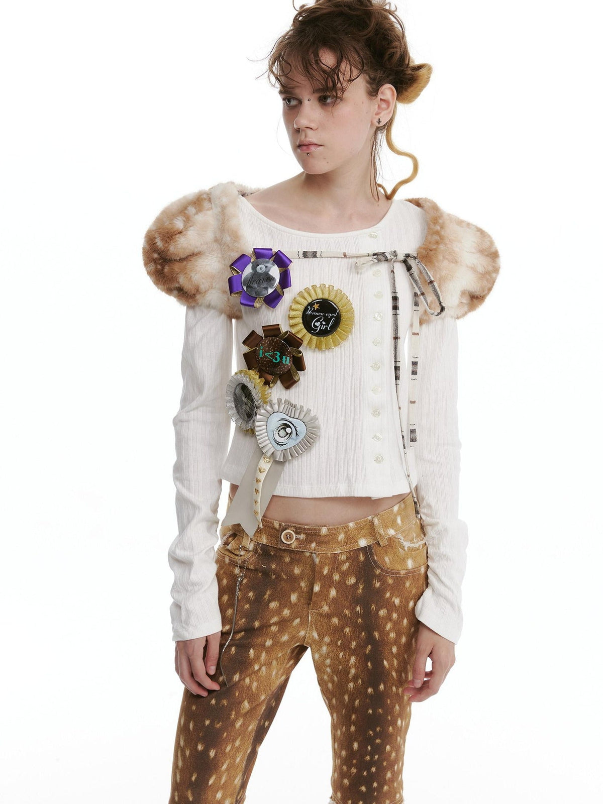 Original Design Cropped Boatneck Open Front Cardigan Women Black Deer Accessories