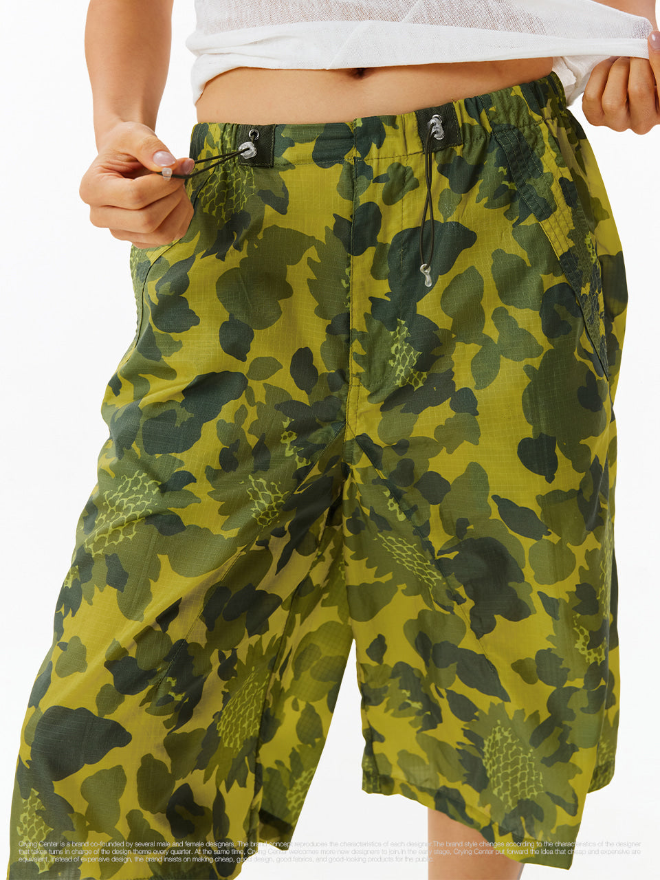 CryingCenter Flower Cargo Bermuda Pants