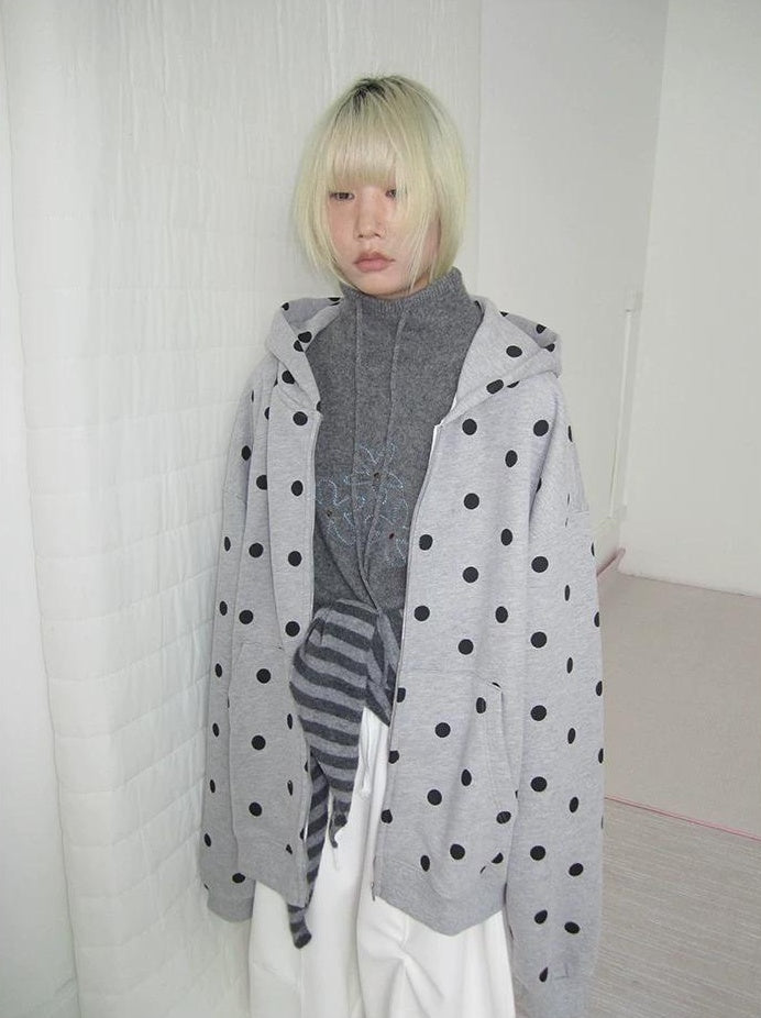3months | POLKA DOT BOA HOODIE JACKET【ID:TN00060】