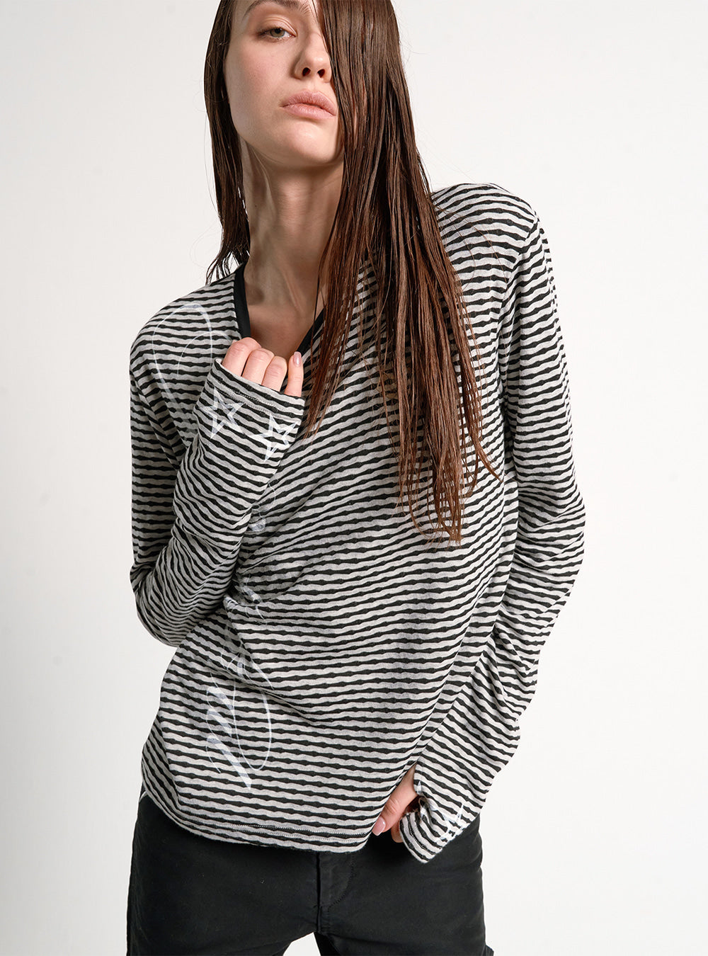 Static Ripple Stripe Top