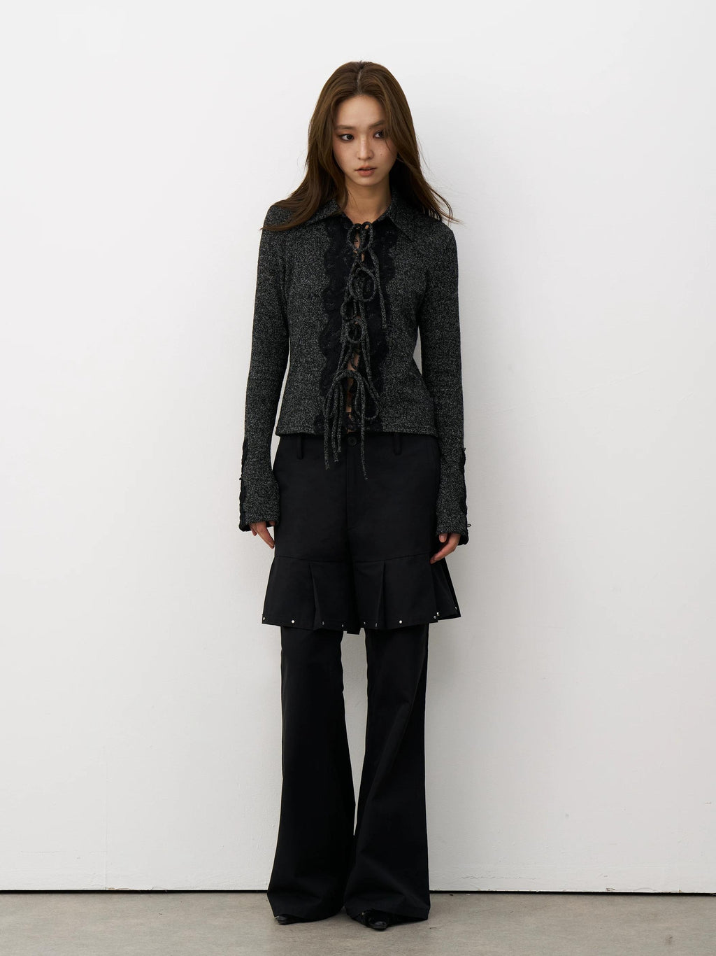 THELIGHT | LACE TRIM SLIM SHIRT【ID:TN00107】