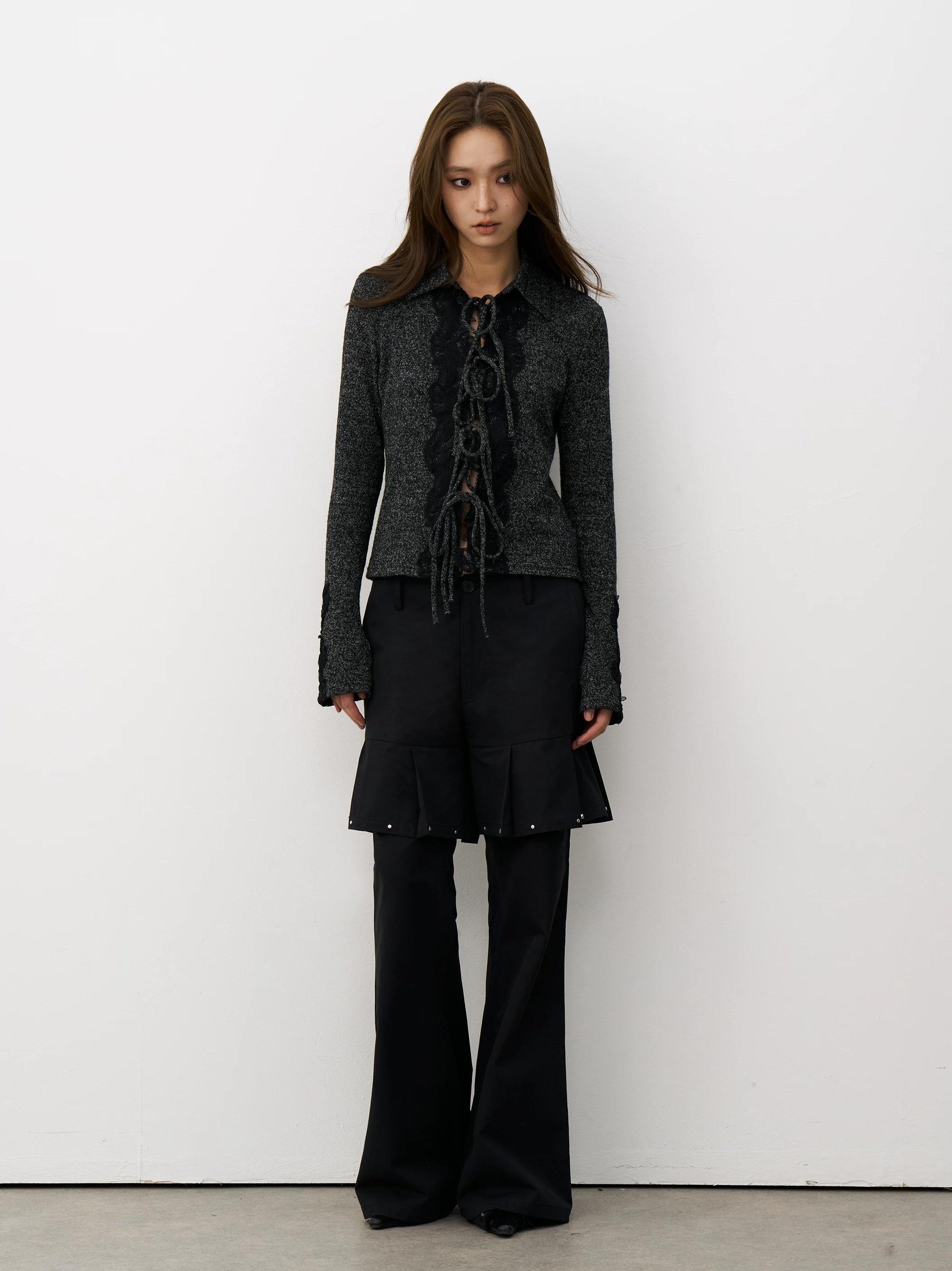THELIGHT | LACE TRIM SLIM SHIRT【ID:TN00107】