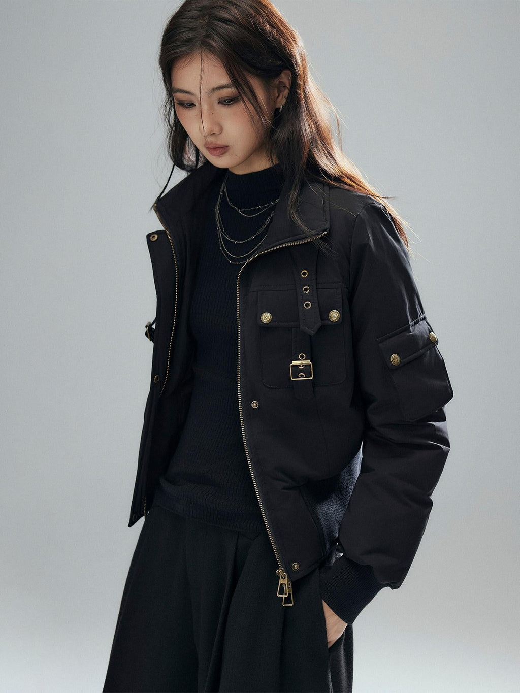 90 Percent White Duck Down Warm Casual Cinched Waist Women Everyday Down Jackets
