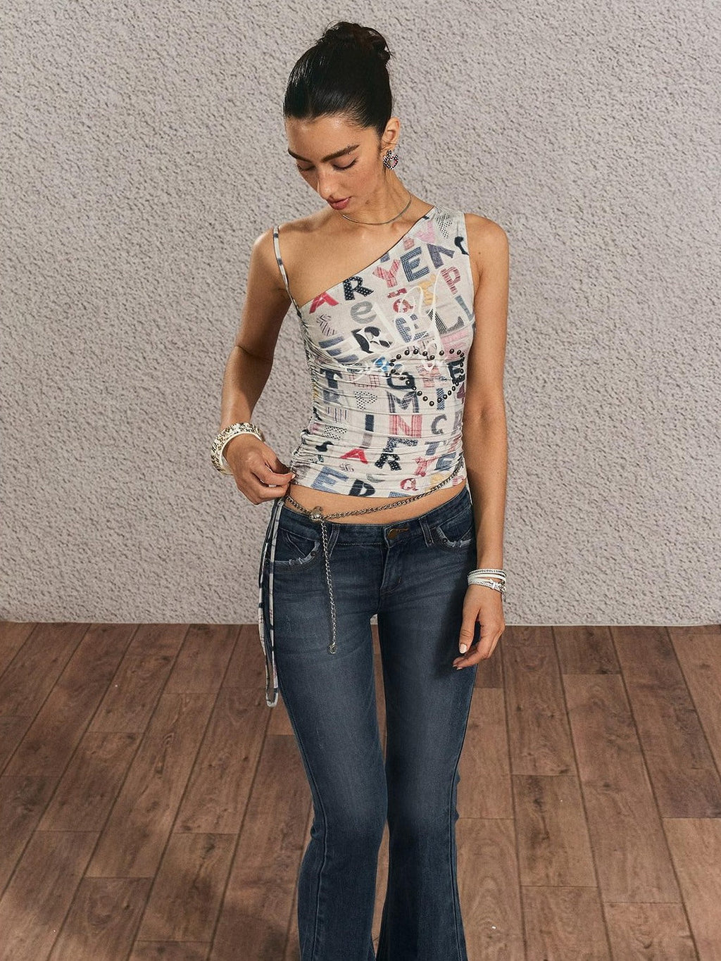 Original Backless Slim Fit Cropped Cotton Women Printed Letter Tank Tops