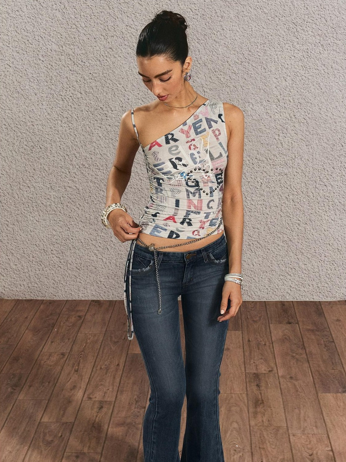 Original Backless Slim Fit Cropped Cotton Women Printed Letter Tank Tops