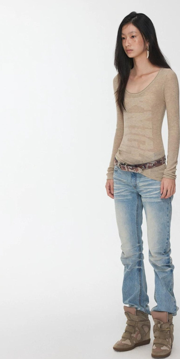 1JINN STUDIO | VINTAGE WHISKERS LOW-WAIST JEANS【ID:TN00070】