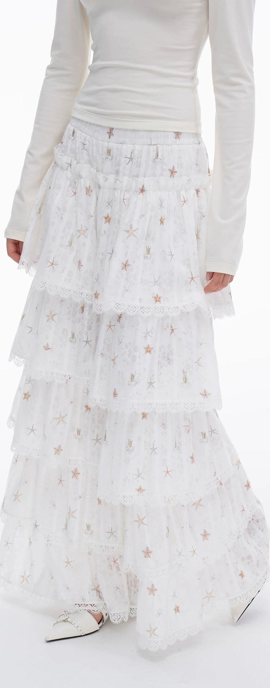 THELIGHT | LACE CRUSHED SKIRT PANTS【ID:TN00112】