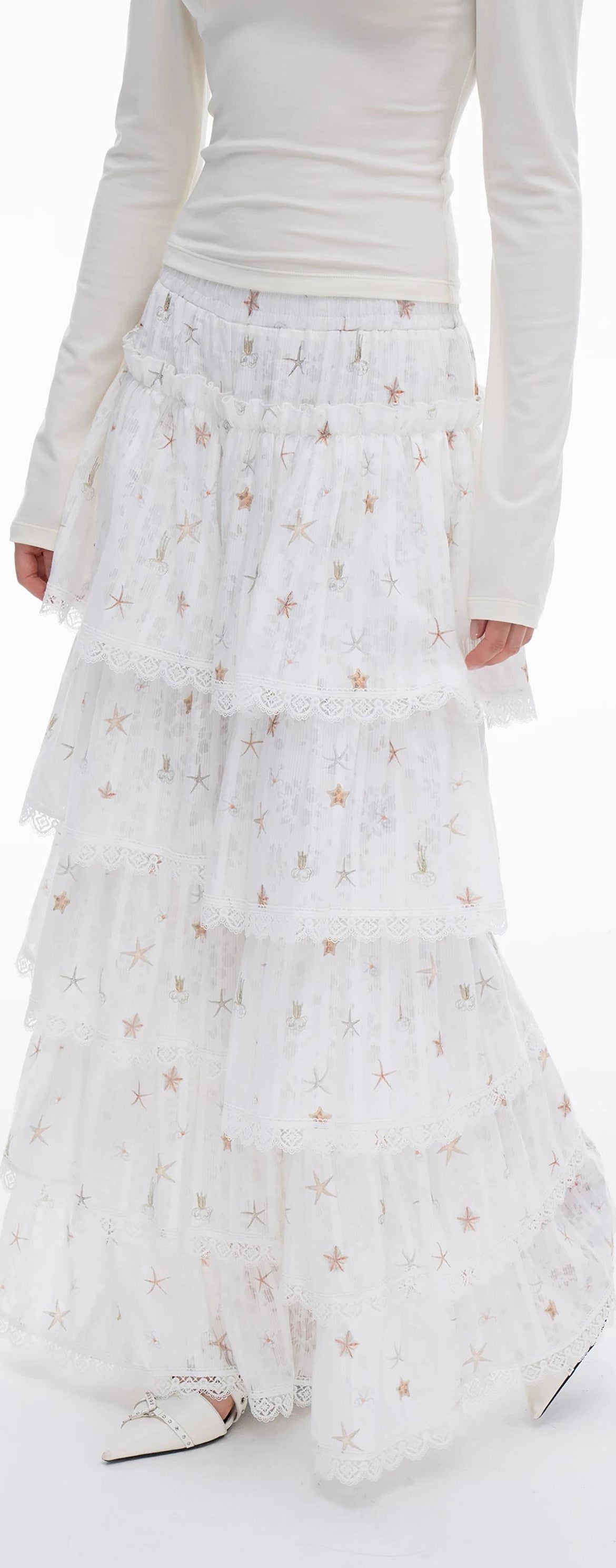 THELIGHT | LACE CRUSHED SKIRT PANTS【ID:TN00112】