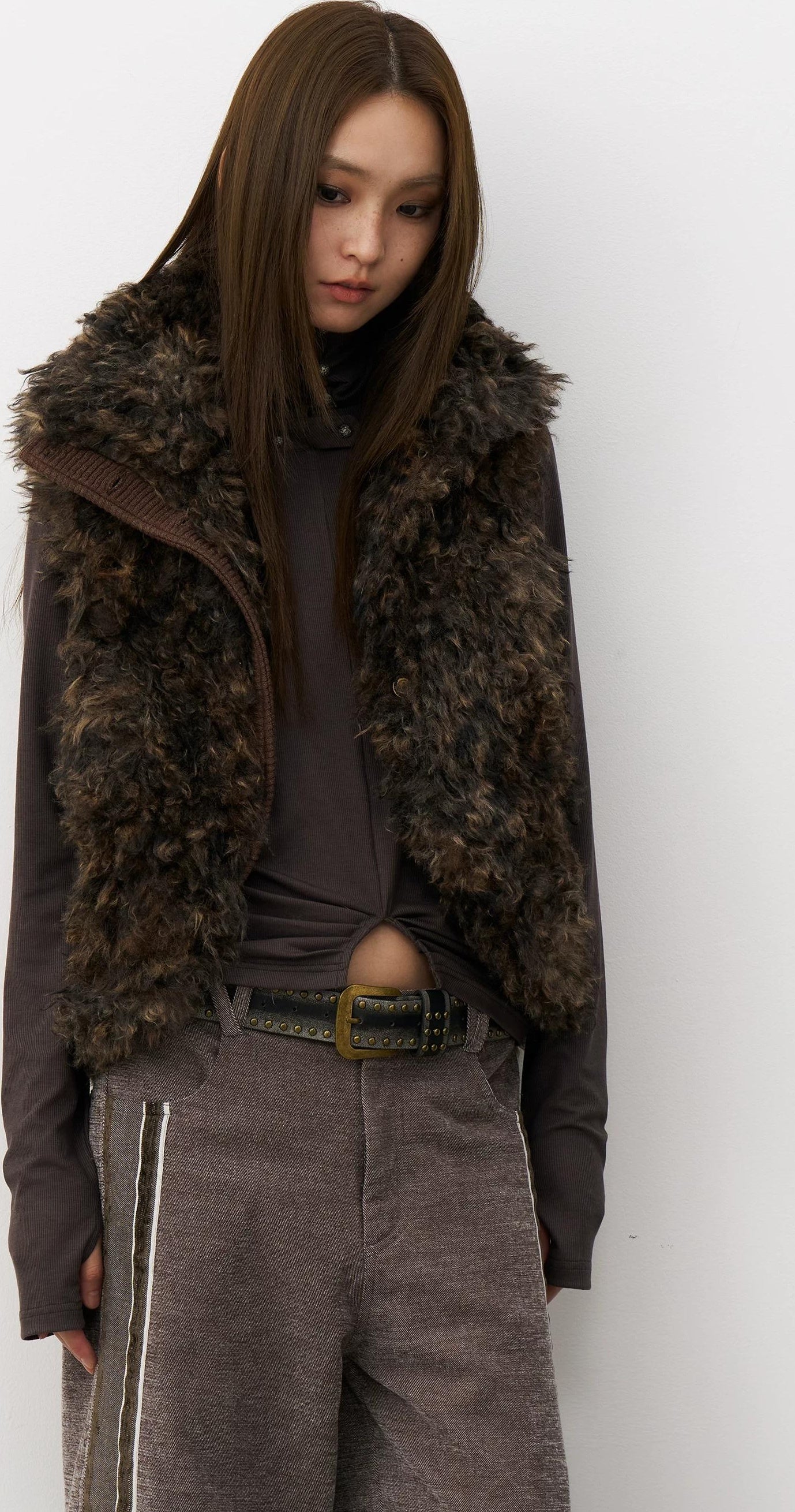 THELIGHT | WARM PLUSH VELVET VEST【ID:TN00102】