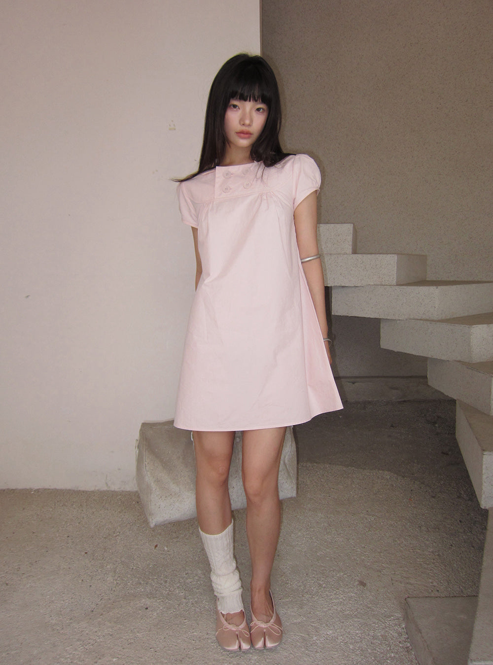 Doll Collar Puff Sleeve Dress