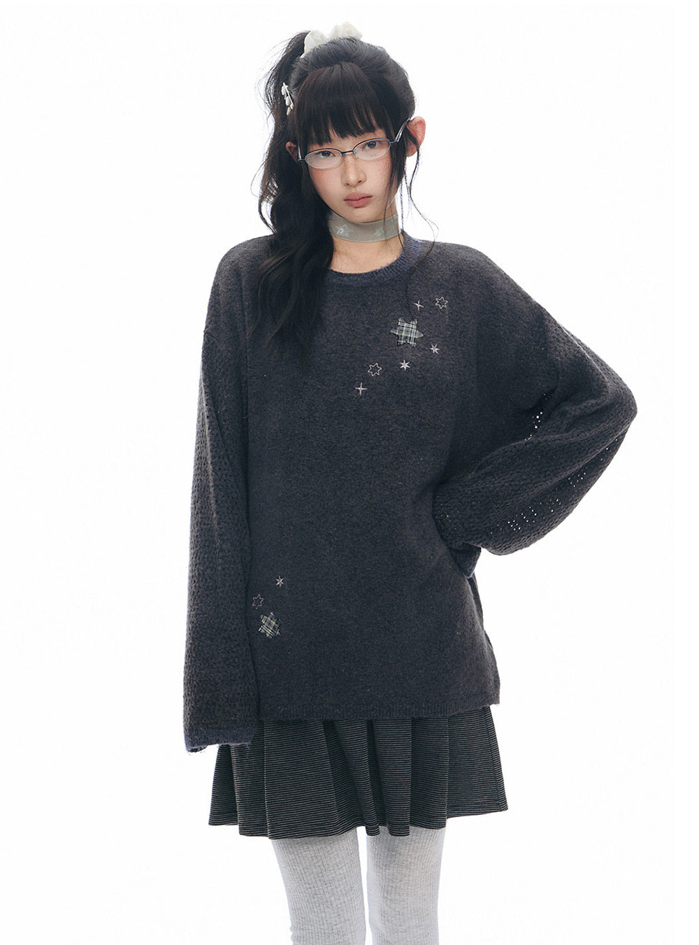 Star Patch Knit Top