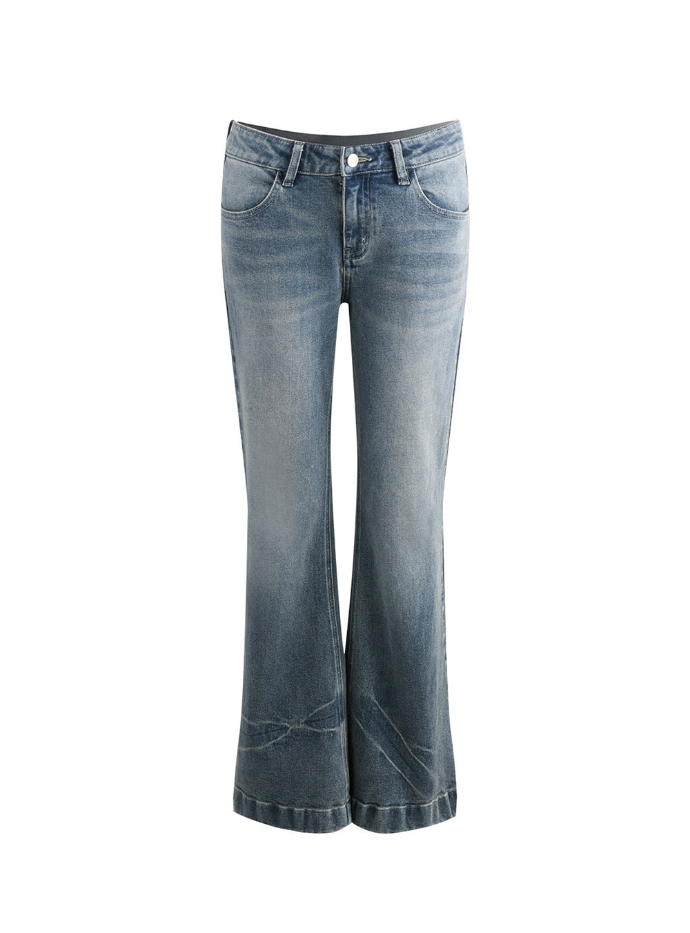 Washed Slim Bootcut Denim Pants